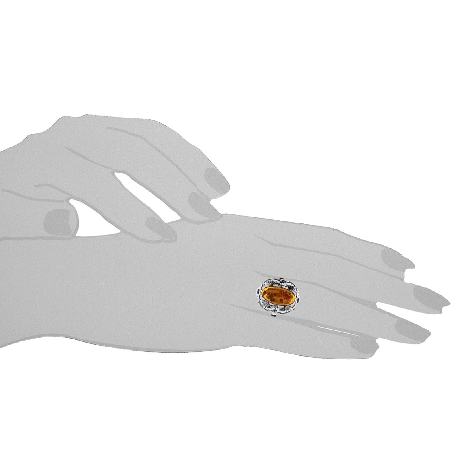 OSTSEE-SCHMUCK Fingerring »- Fischland - Silber 925/000 - Bernstein«