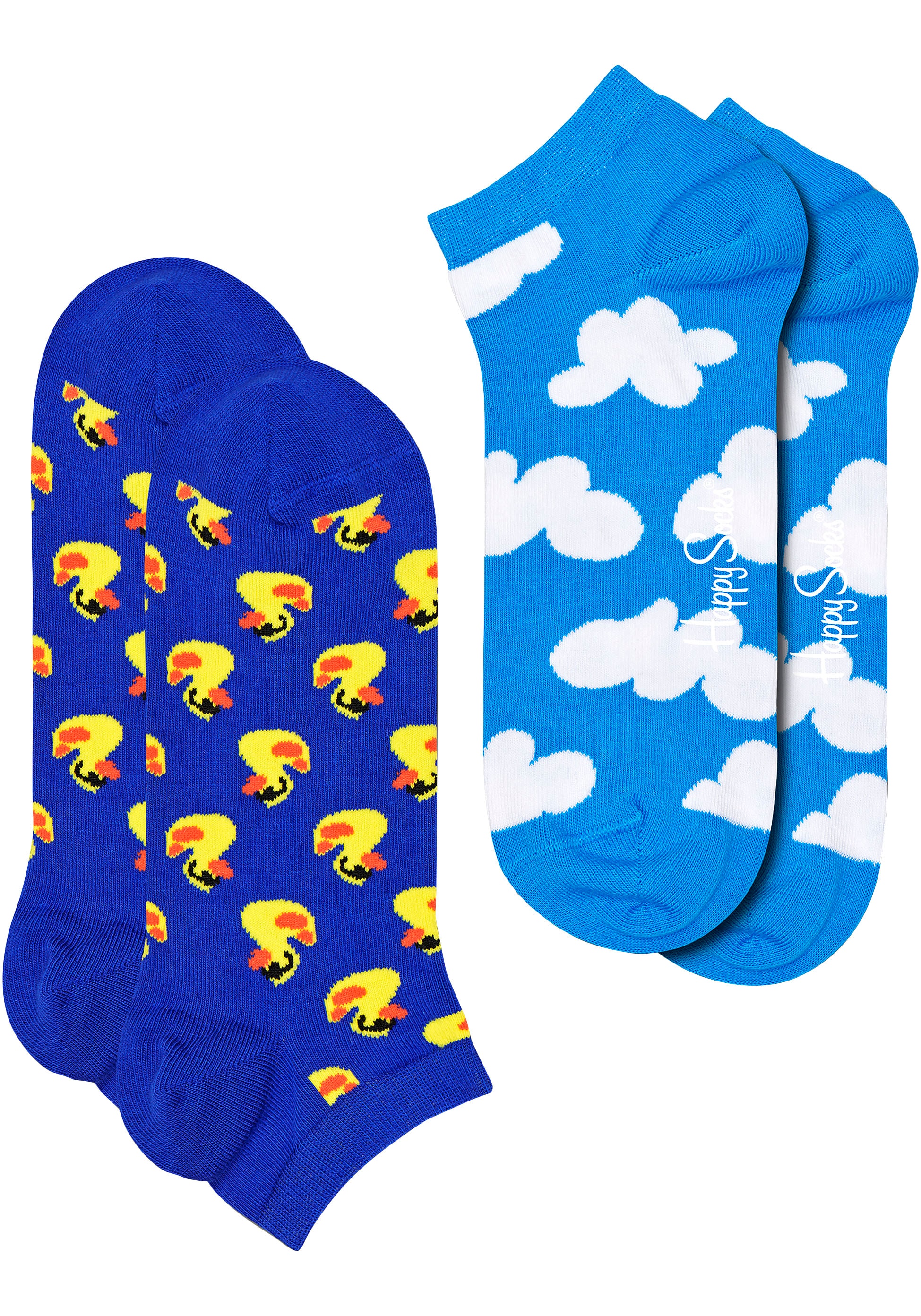 Happy Socks Kuschelsocken »2-Pack Rubber Dock Low Sock«, (Packung, 2 Paar),  Enten & Wolken bei ♕