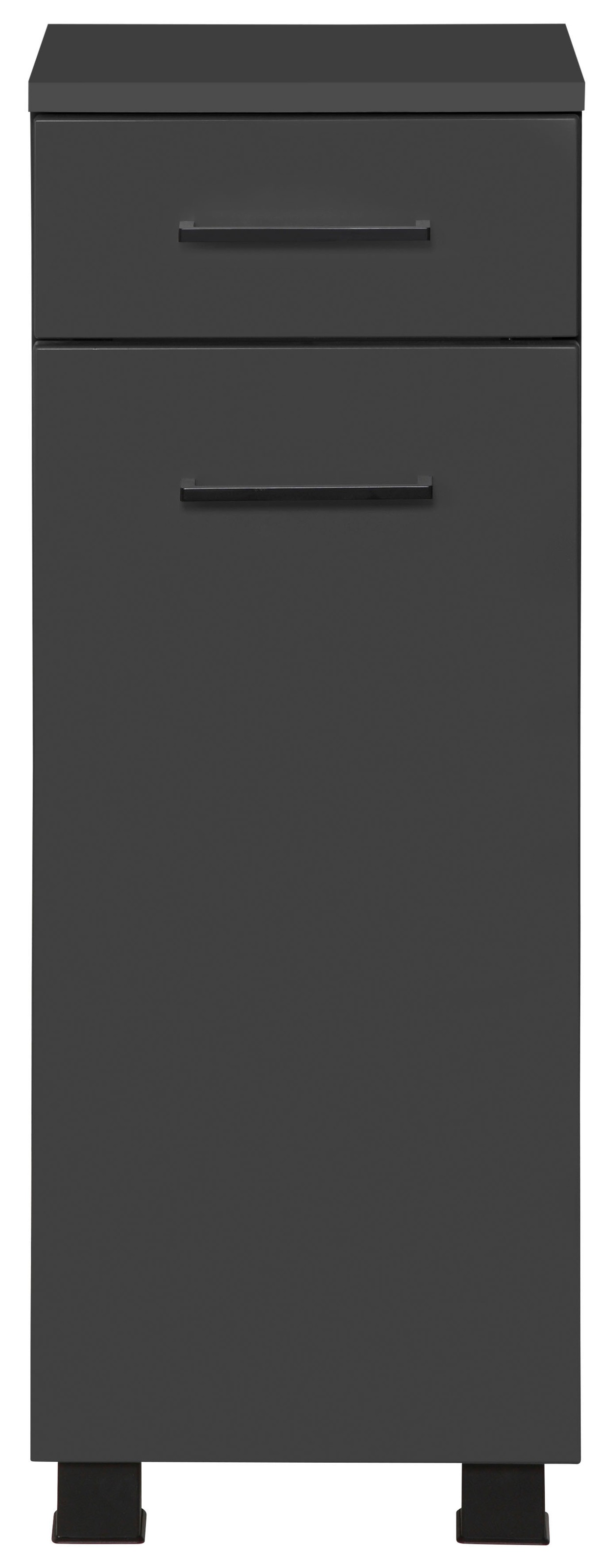 welltime Badmöbel-Set »"Trento", Badezimmer-Set, Hängeschrank, Unterschrank, Hochschrank«, (5 St.), Waschbeckenunterschrank, Spiegelschrank inkl. Aufbauleuchte