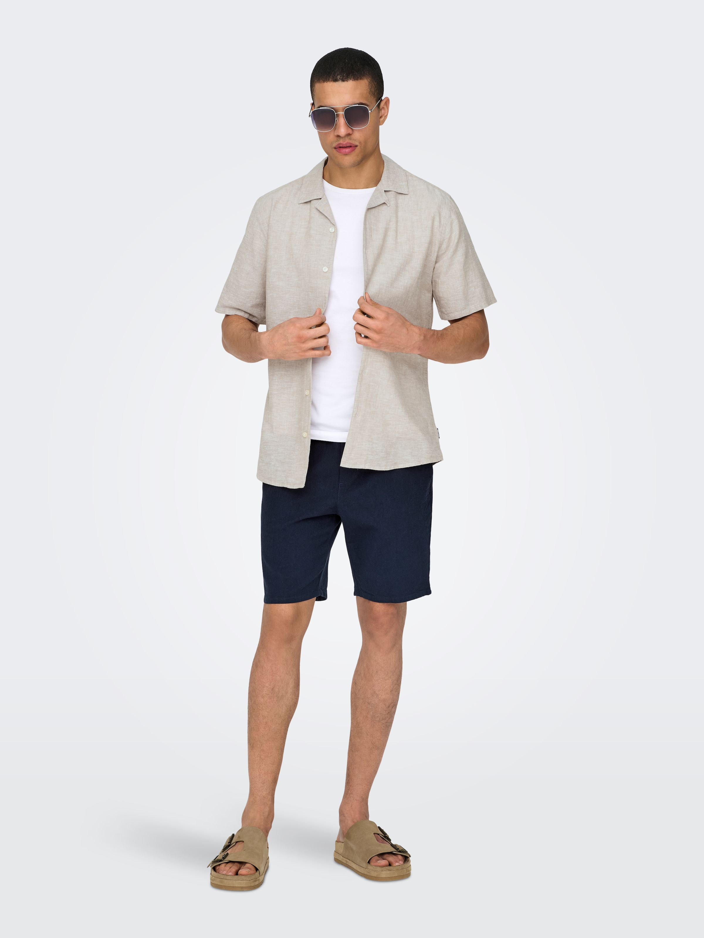 ONLY & SONS Kurzarmhemd »ONSCAIDEN SS SOLID RESORT LINEN NOOS«