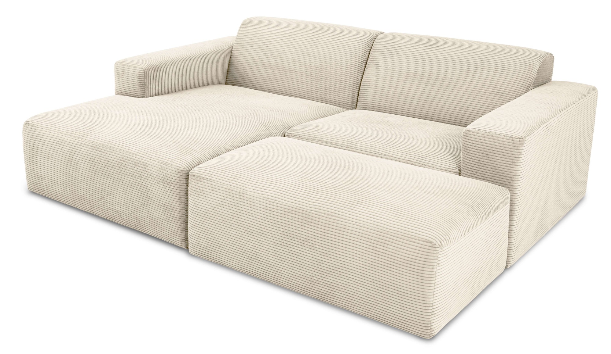 INOSIGN Ecksofa »Koa,228cm, L-Form, Modulsofa, Webstoff, Cord«, Designsofa, Set, Hocker inklusive, weicher Lounge-Sitzkomfort