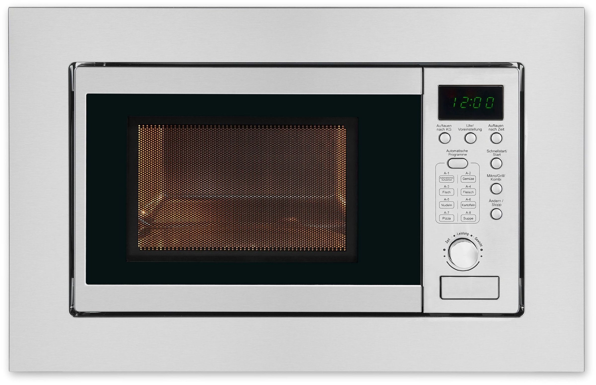 exquisit Einbau-Mikrowelle "EMW 20.1 G" 1250 W Schonend Auftauen,schnell Aufwärmen, Grillen-einfach per Knopfdruck