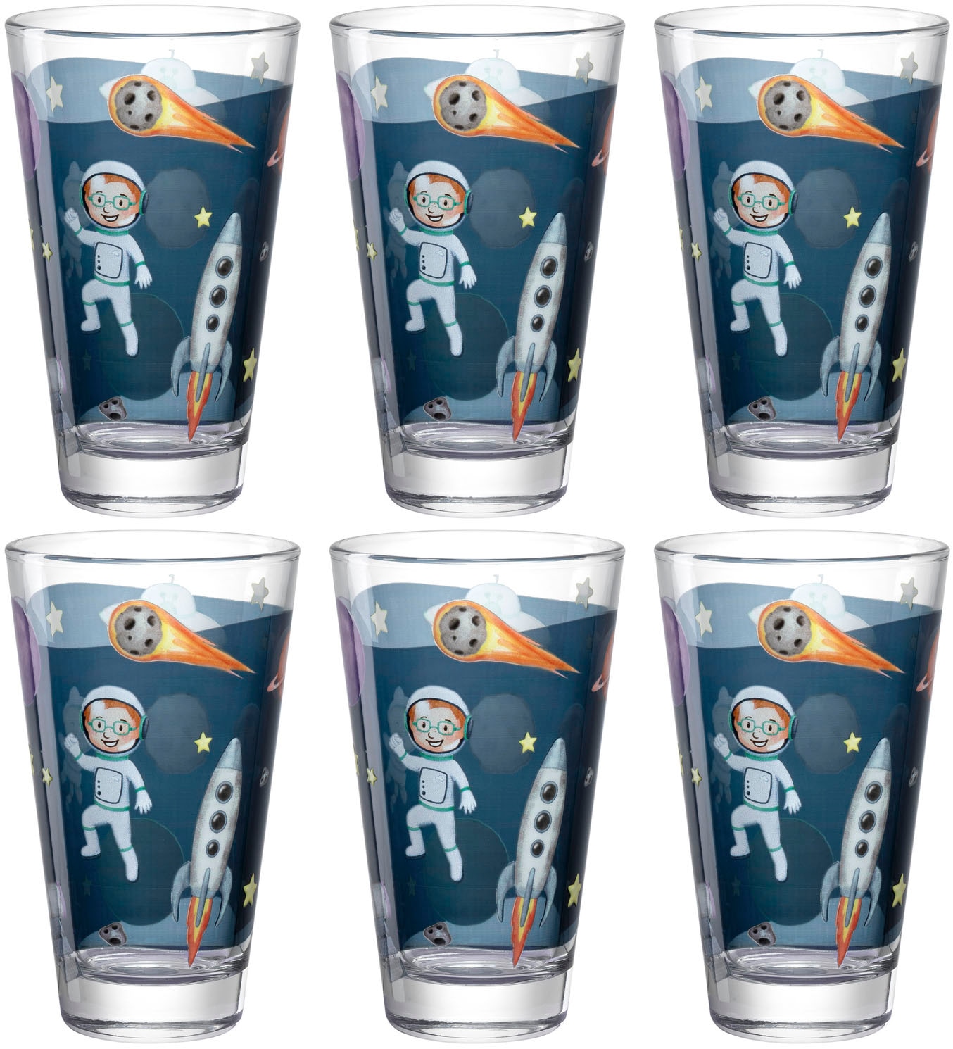 LEONARDO Gläser-Set "BAMBINI AVVENTURA Weltall" 300 ml, 6-teilig