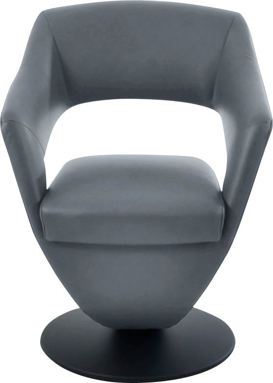 K+W Komfort & Wohnen Drehstuhl »Kansas«, Leder CLOUD, Design Leder-Drehsessel mit hohem Sitzkomfort, Drehteller in schwarz