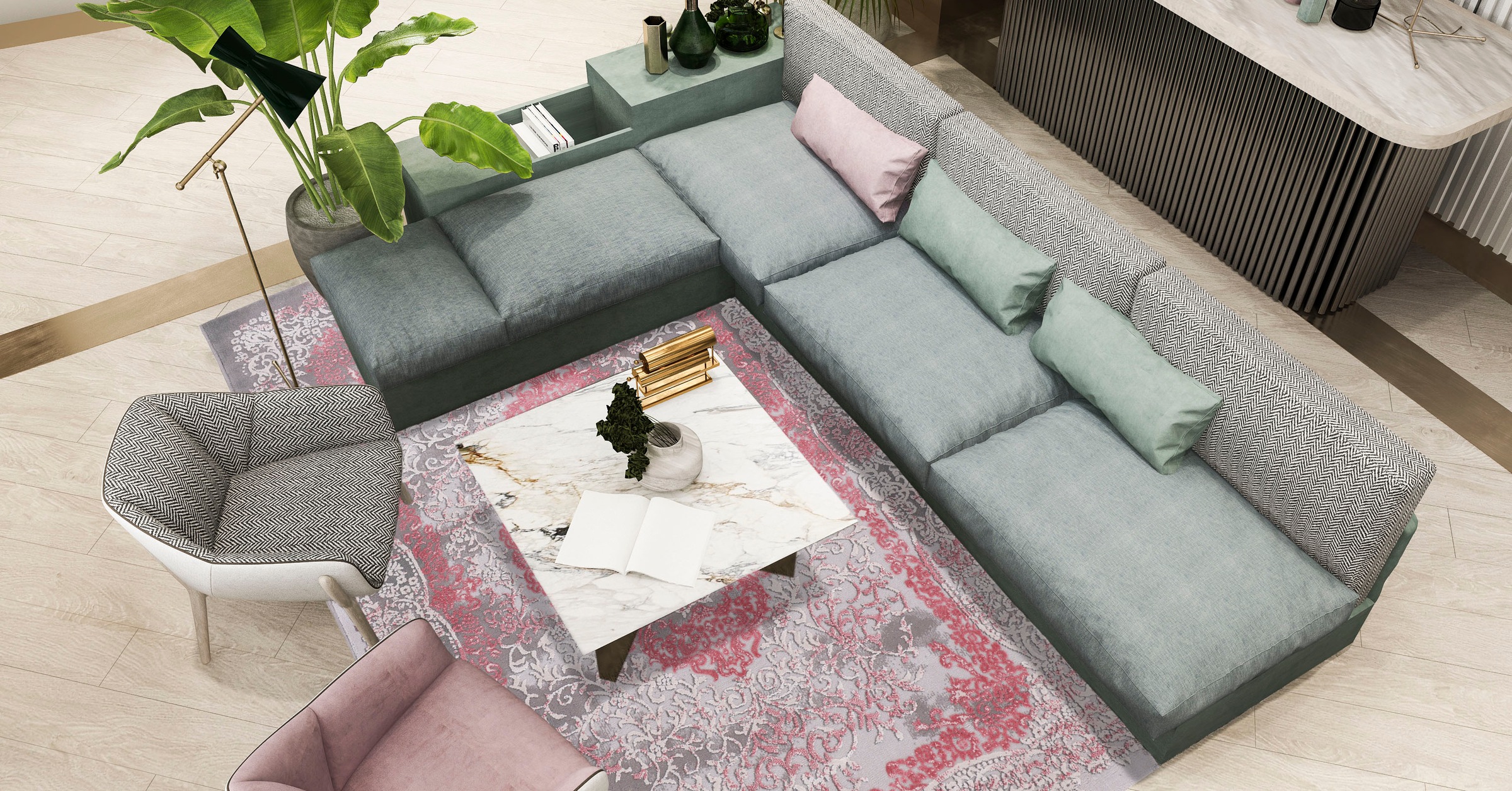 carpetfine Teppich »Vintage Selma«, rechteckig, 5 mm Höhe, Vintage Look im Hoch-Tief-Effekt, Wohnzimmer