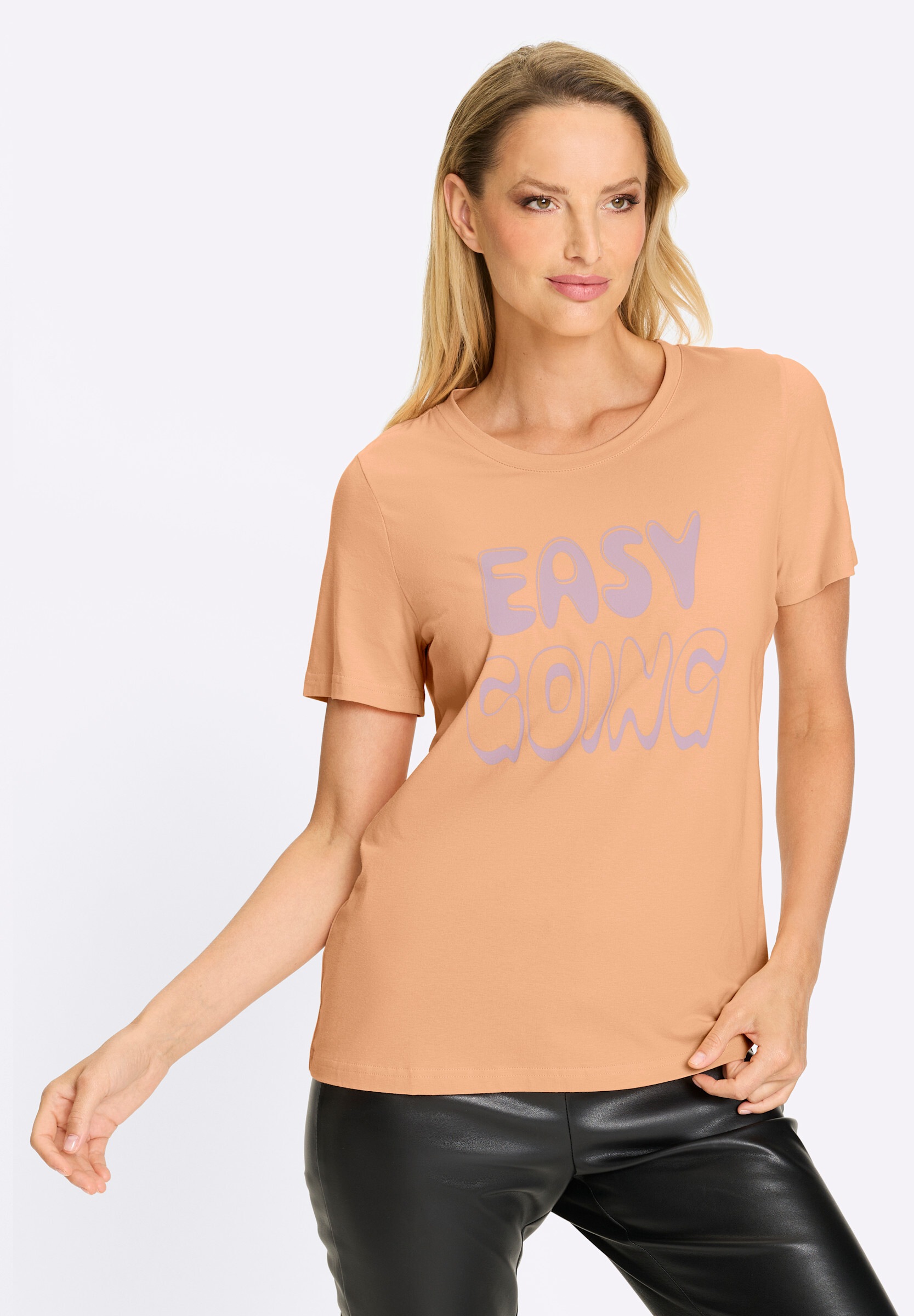 heine T-Shirt »T-Shirt T-Shirt mit gebogtem Ausschnitt«