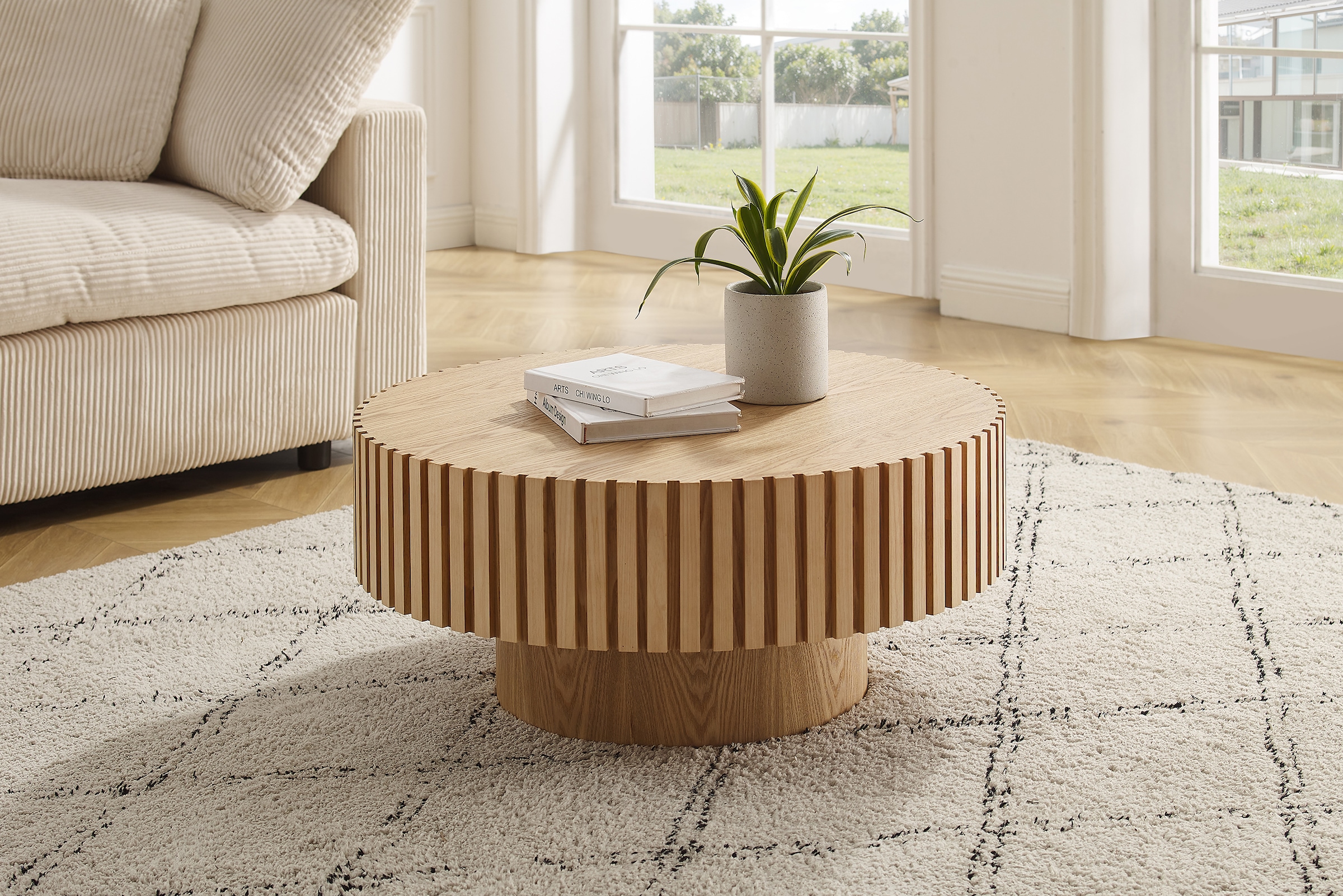 SalesFever Couchtisch, (1 St.), mit Massivholz-Lamellen