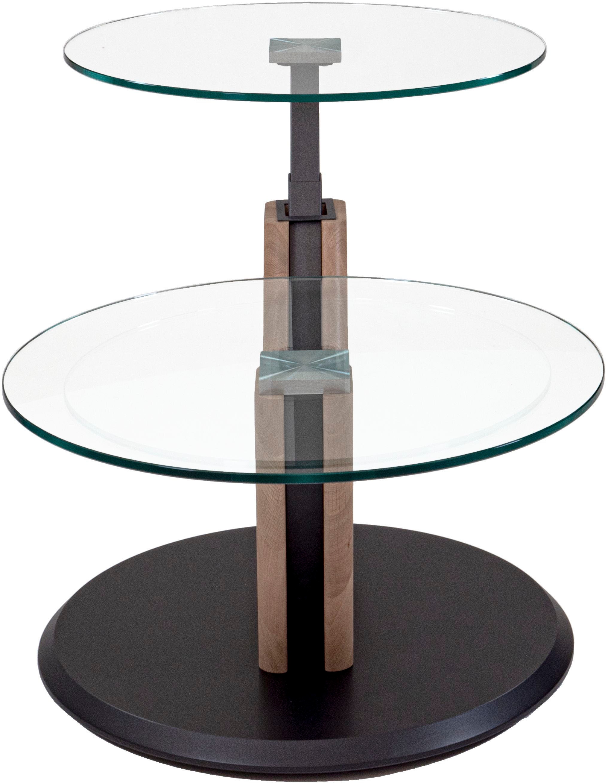 Vierhaus Couchtisch, stufenlos höhenverstellbare Glasplatte, rollbar