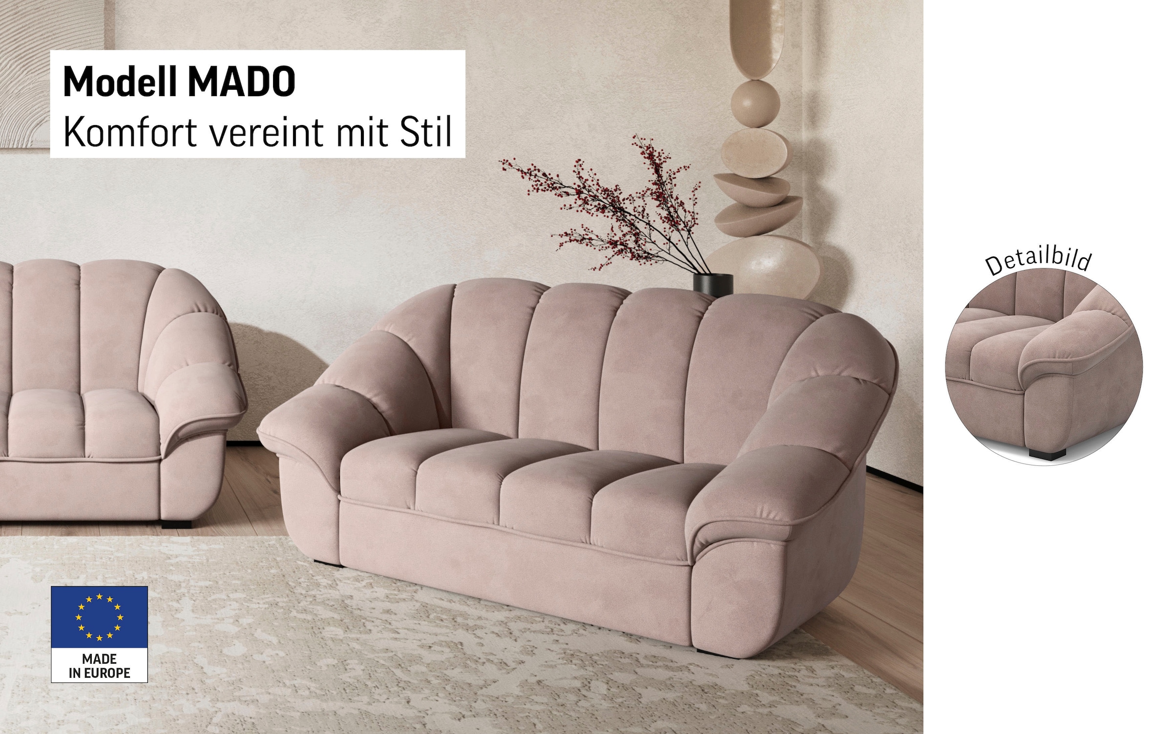 COTTA 2-Sitzer »Mado, Breite 163 cm« verschiedene Sofas individuell kombinierbar