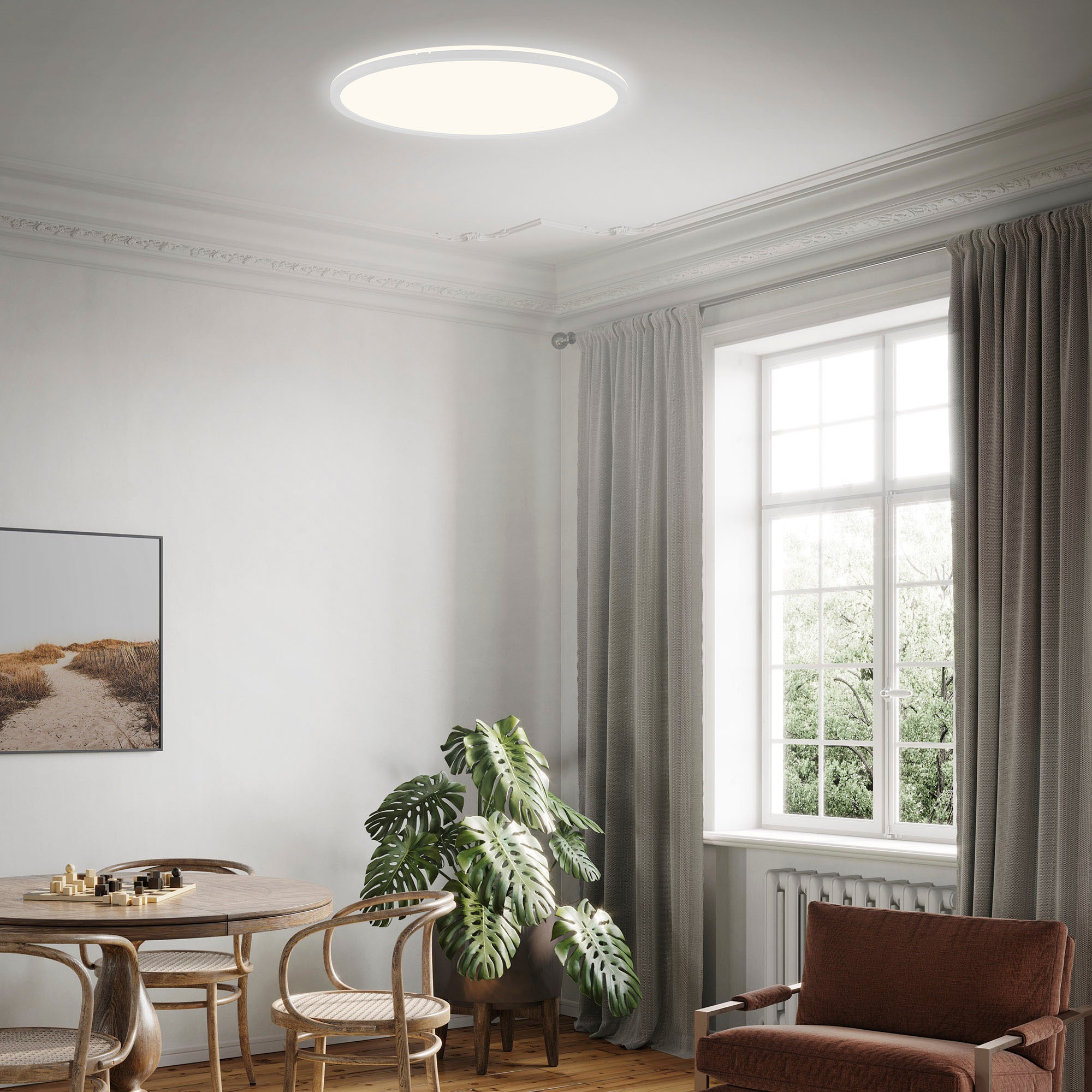 Briloner Leuchten LED Panel »7080016 SLIM«, Leuchtmittel LED-Board | LED fest integriert, Deckenlampe, 42x2,9cm, Weiß, 22W, Wohnzimmer, Schlafzimmer, Küche