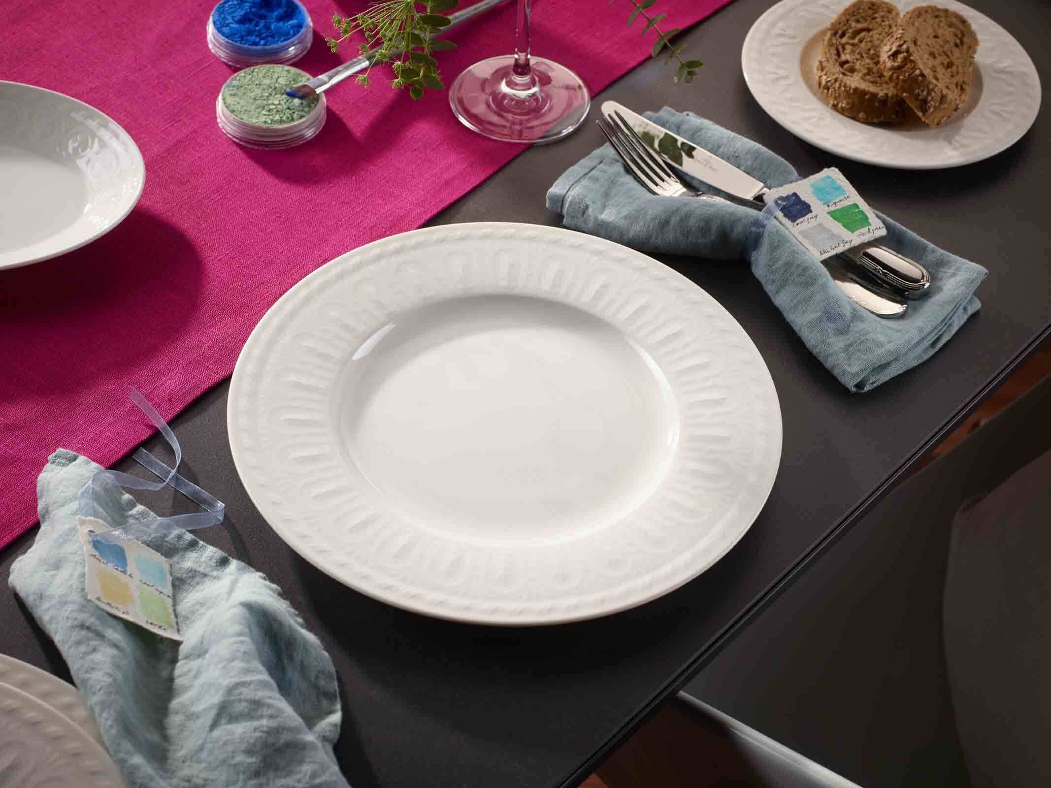 Villeroy & Boch Geschirr-Set »Teller-Set Cellini 12er Set weiß« Spülmaschinengeeignet, Mikrowellenfest