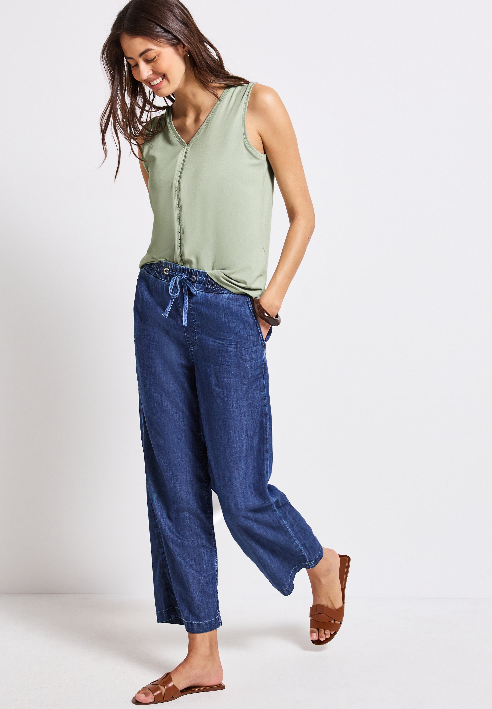 STREET ONE Shirttop mit Häkel Details