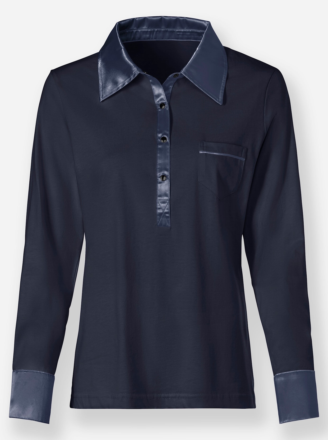 Inspirationen Langarm-Poloshirt »Shirt«, (1 tlg.)