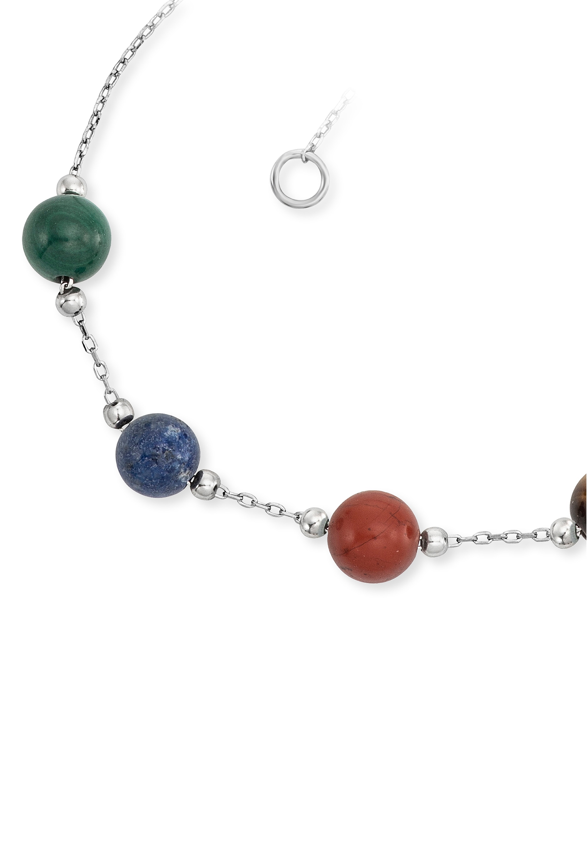 Engelsrufer Silberarmband »POWERFUL STONE, ERB-LILGEM-6ST« mit Malachit, Lapislazuli, Jaspis, Tigerauge, Rosenquarz und Achat