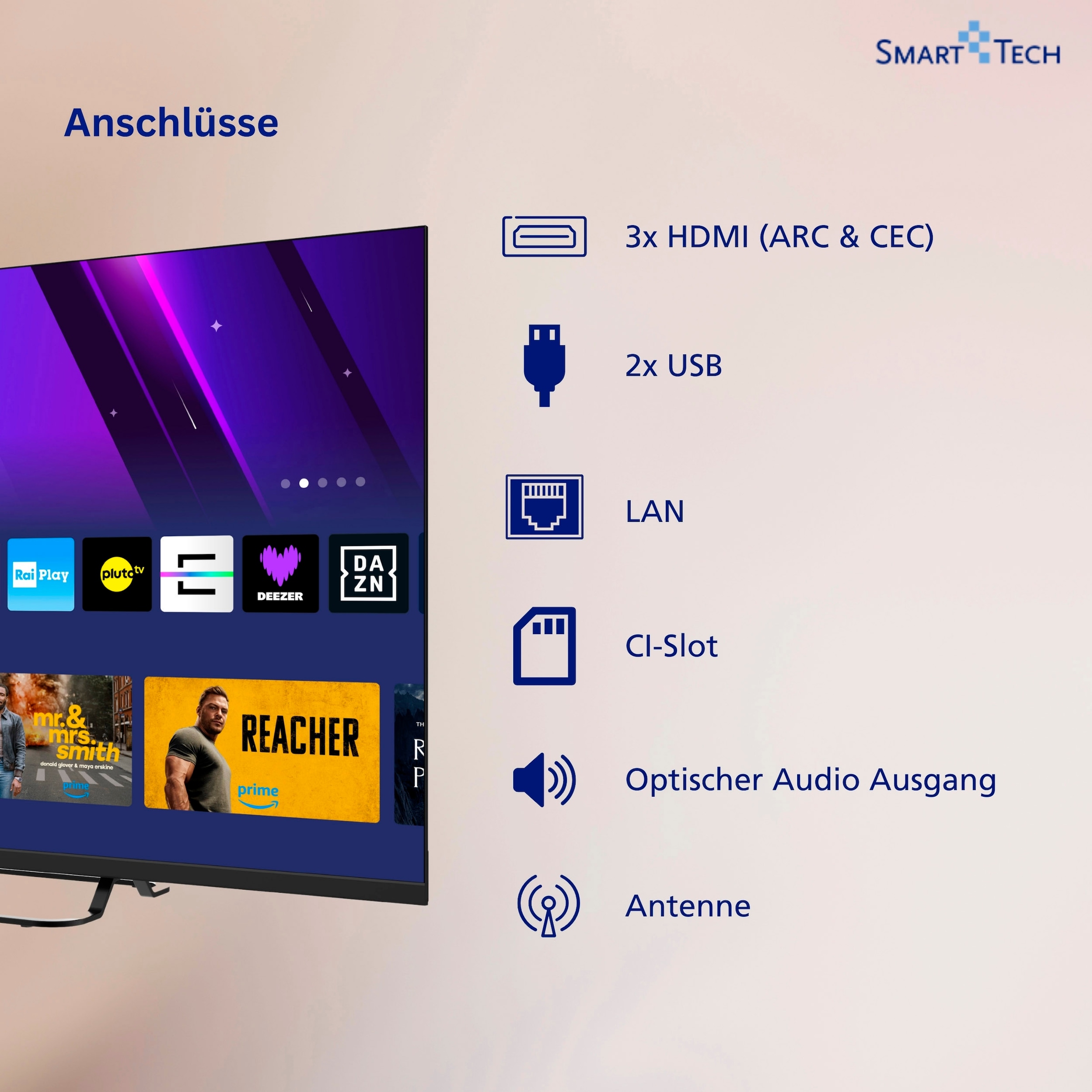 Smart Tech DLED-Fernseher »43FV02V« 108 cm/43 ″ Full HD Smart-TV