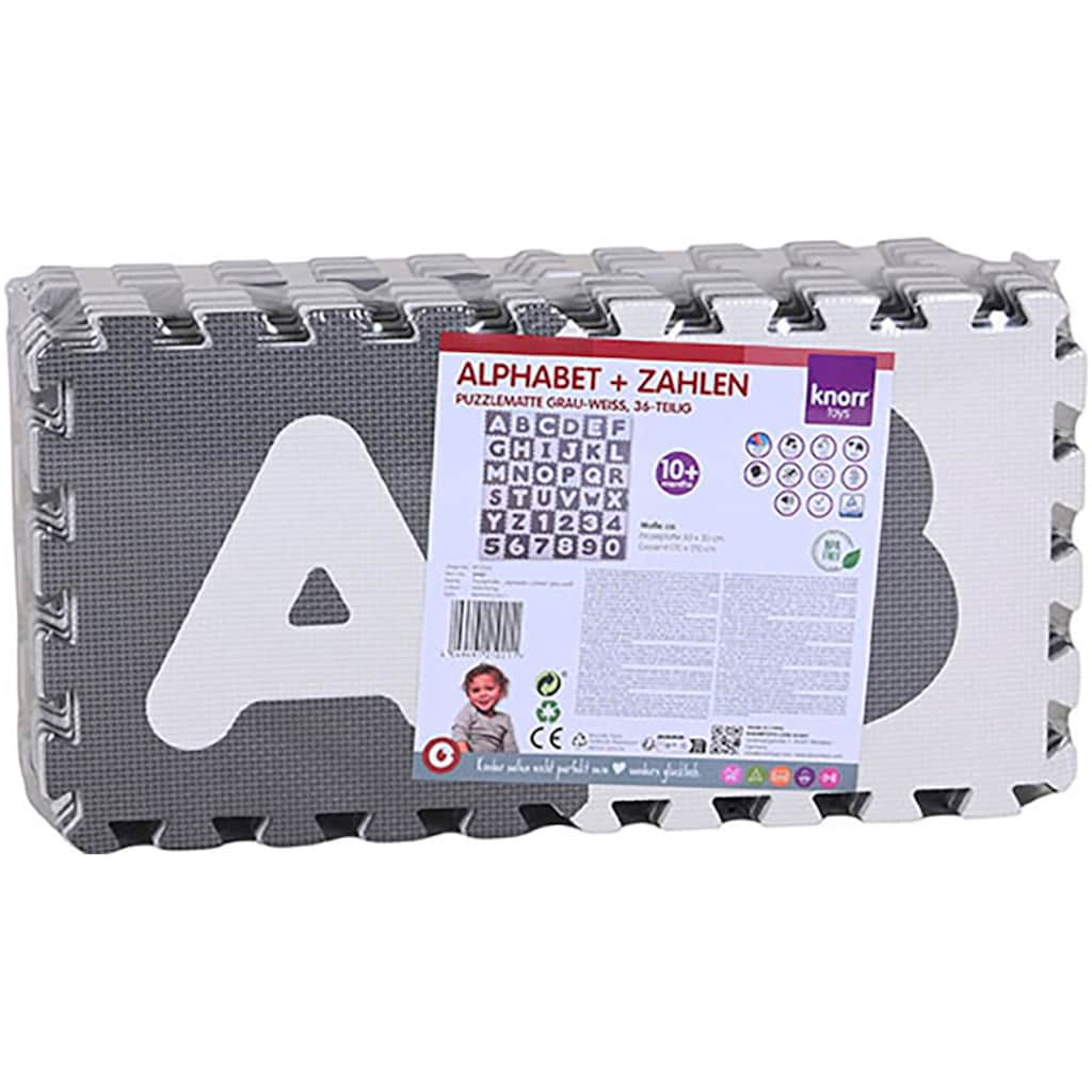 Knorrtoys® Puzzle »Alphabet + Zahlen, grau-weiß«