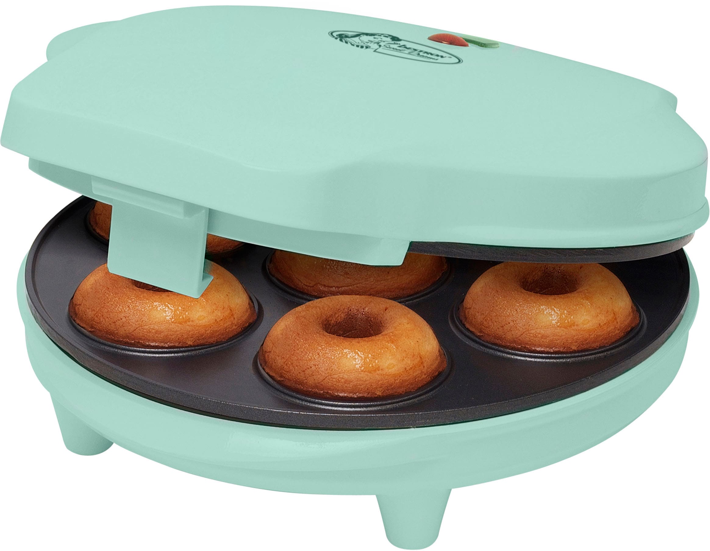 bestron Donut-Maker »ADM218SDM W, 3 Dreams«, Farbe: Mint Sweet im XXL mit Design, Antihaftbeschichtung, Jahren 700 Retro Garantie