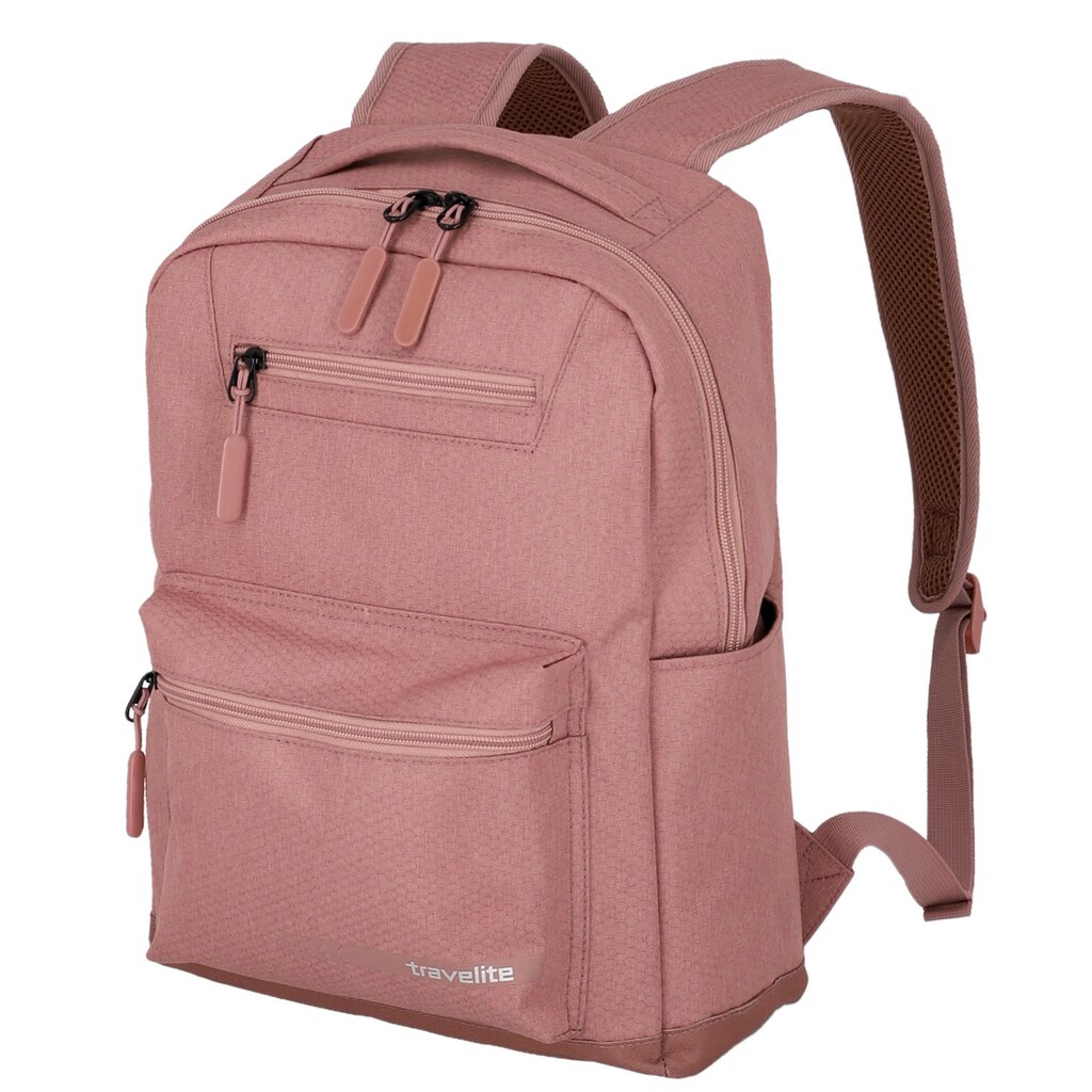 travelite Laptoprucksack »Kick Off M, 40 cm, rosé«, Arbeitsrucksack Schulrucksack Freizeitrucksack mit 13-Zoll Laptopfach