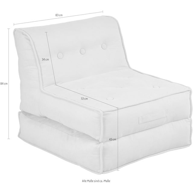 INOSIGN Sessel »Pia«, Loungesessel in 2 Größen, mit Schlaffunktion und Pouf- Funktion. auf Raten bestellen