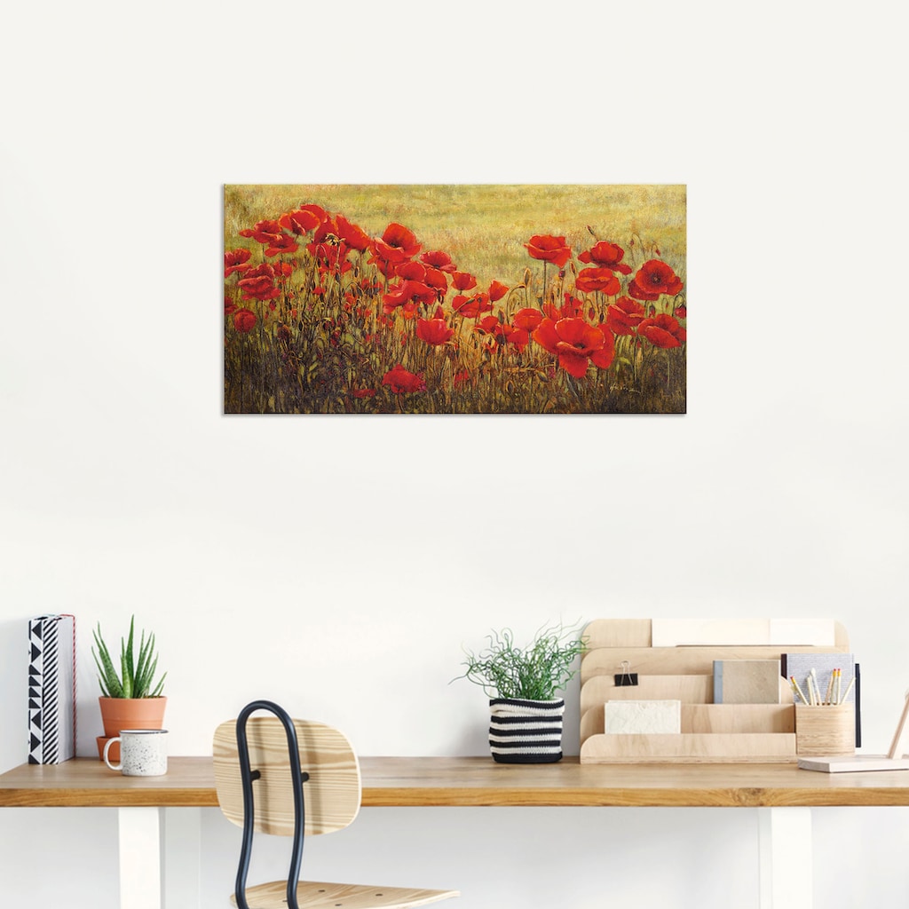 Artland Wandbild »Mohnfeld«, Blumenwiese, (1 St.)