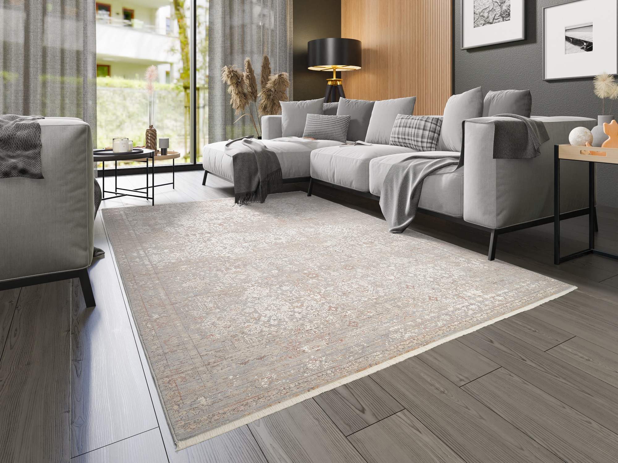 OCI DIE TEPPICHMARKE Teppich »FARBEN GRANDE«, rechteckig, Klassisches Muster, eingefasst, in 3-D-Optik