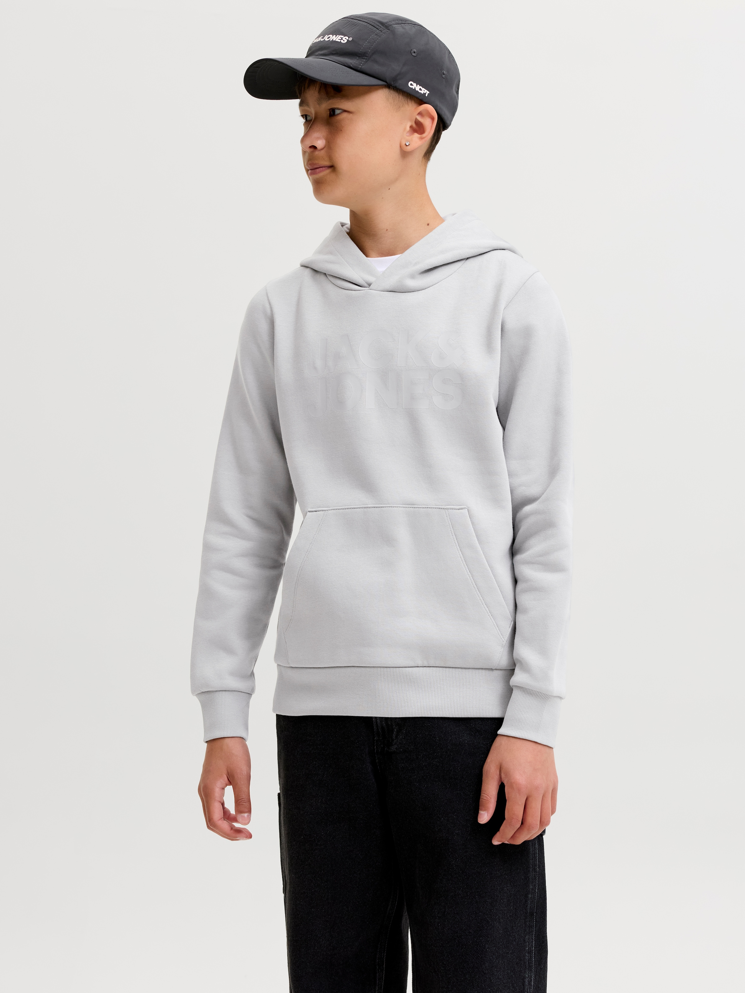 Jack & Jones Junior Kapuzensweatshirt »JJECORP mit Druck, Kängurutasche, pflegeleicht«, Baumwollmischung, regular fit
