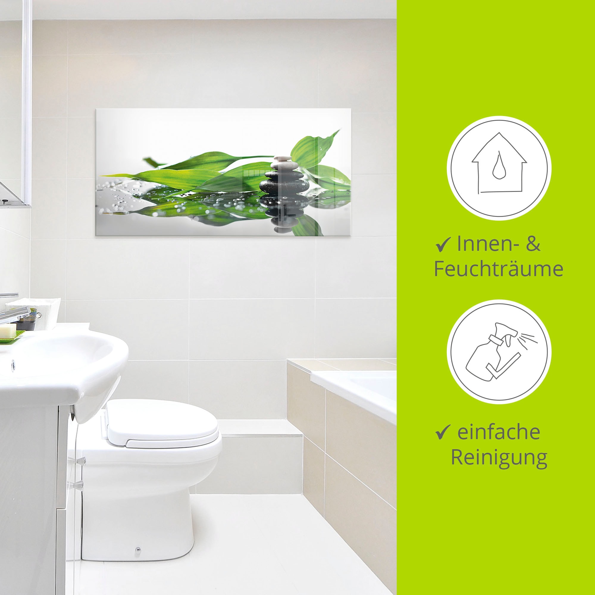 Artland Glasbild »Spa mit Steinen und Bambus«, Zen, (1 St.), in verschiedenen Größen