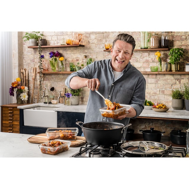 Tefal Kochtopf »H91254 Jamie Oliver Batch-Cooking Set«, Aluminium,  Antihaftversiegelung, Thermo-Signal, Induktion, Rezeptbuch, 30 cm kaufen |  UNIVERSAL