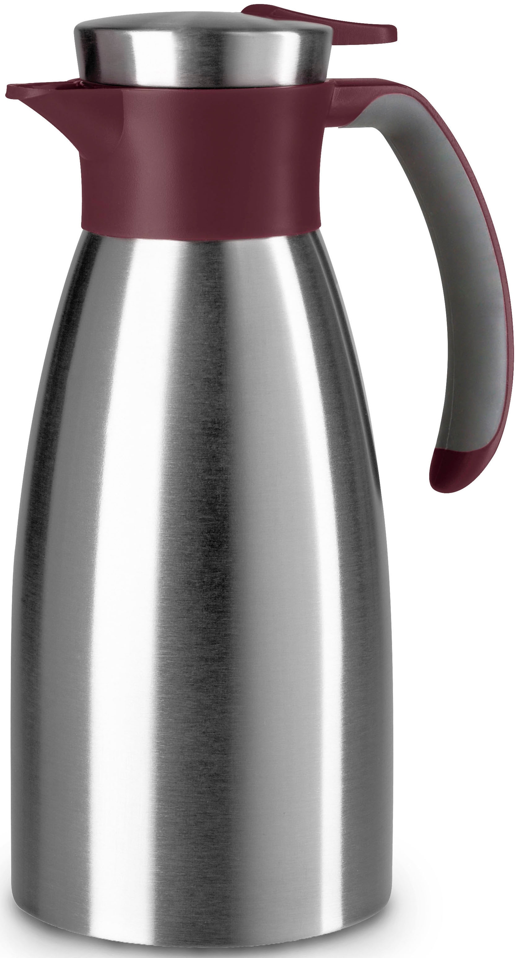 EMSA Soft Grip Einzelne Teekanne 1000 ml Bordeaux, Edelstahl