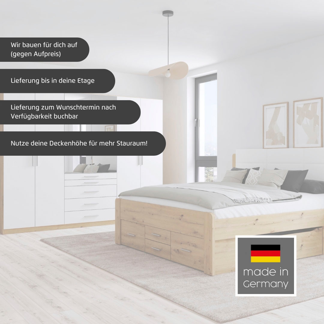 rauch Bettanlage »Doppelbett Komfortbett Funktionsbett WEINGARTEN« Set, Liegefläche 180x200, B/H/T/: 265/118/210 cm, 3 tlg. tlg.