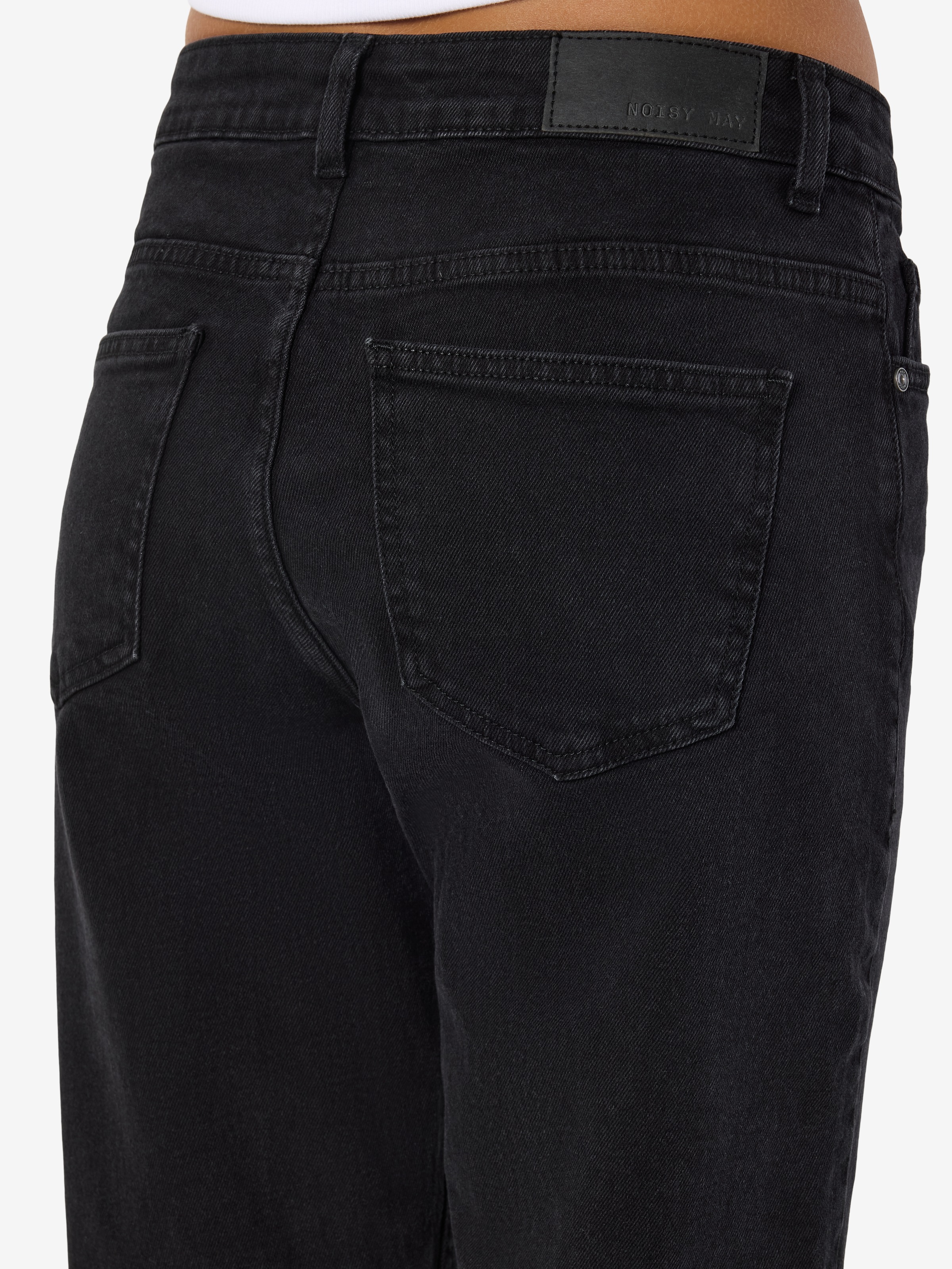 Noisy may High-waist-Jeans »NMMONICA HW STRAIGHT JEAN BLACK NOOS«