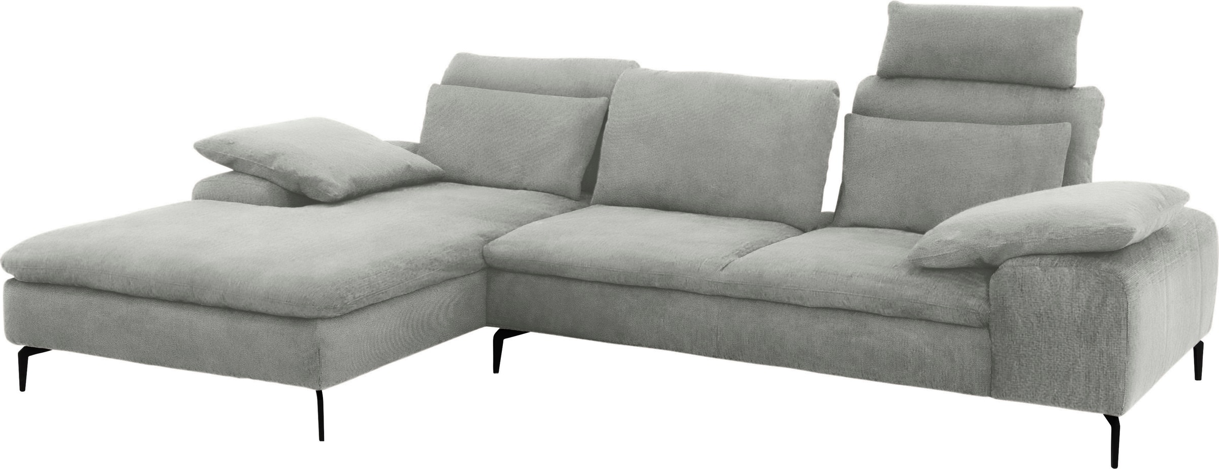 W.SCHILLIG Ecksofa »valentinoo, Designsofa, bequem, elegant und zeitlos, L-Form«, (Set), inklusive Hocker, mit Sitztiefenverstellung, Breite 299 cm