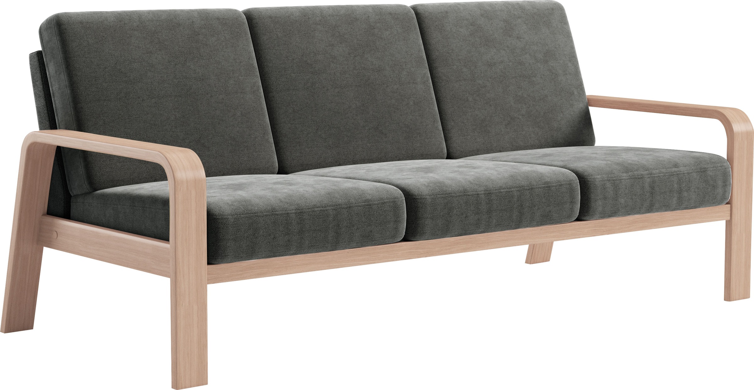 sit&more 3-Sitzer »Kolding«, Armlehnen aus Buchenholz in natur, verschiedene Bezüge und Farben