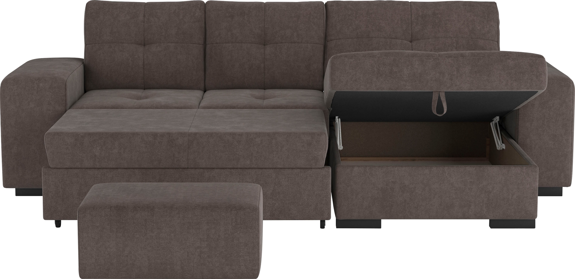 COTTA Ecksofa »Mattina L-Form«, mit Hocker, wahlweise mit Bettfunktion & Bettkasten