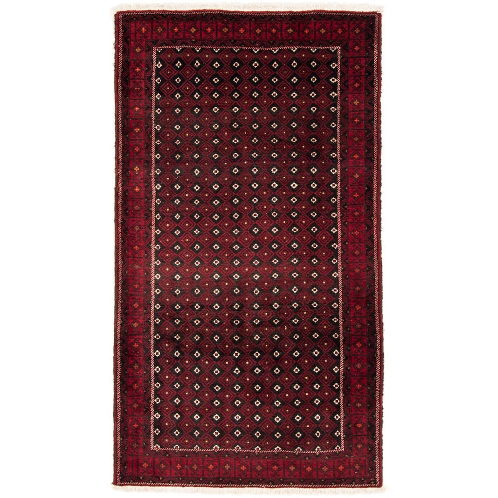 morgenland Hochflor-Läufer »Belutsch Durchgemustert Rosso scuro 210 x 114 cm«, rechteckig