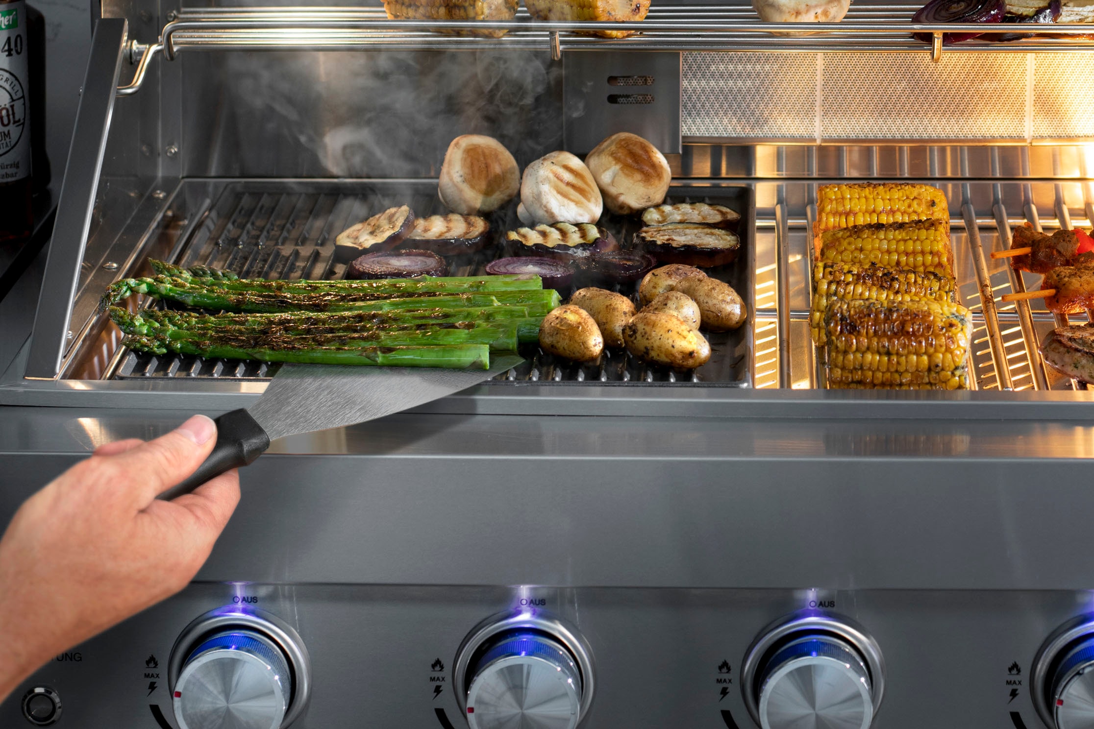 Buschbeck Grillplattenaufsatz »Plancha-Platte mit Grillspachtel« Edelstahl | Gusseisen | Kunststoff für Outdoorküchen, Gusseisen, B47 x T37 x H5cm