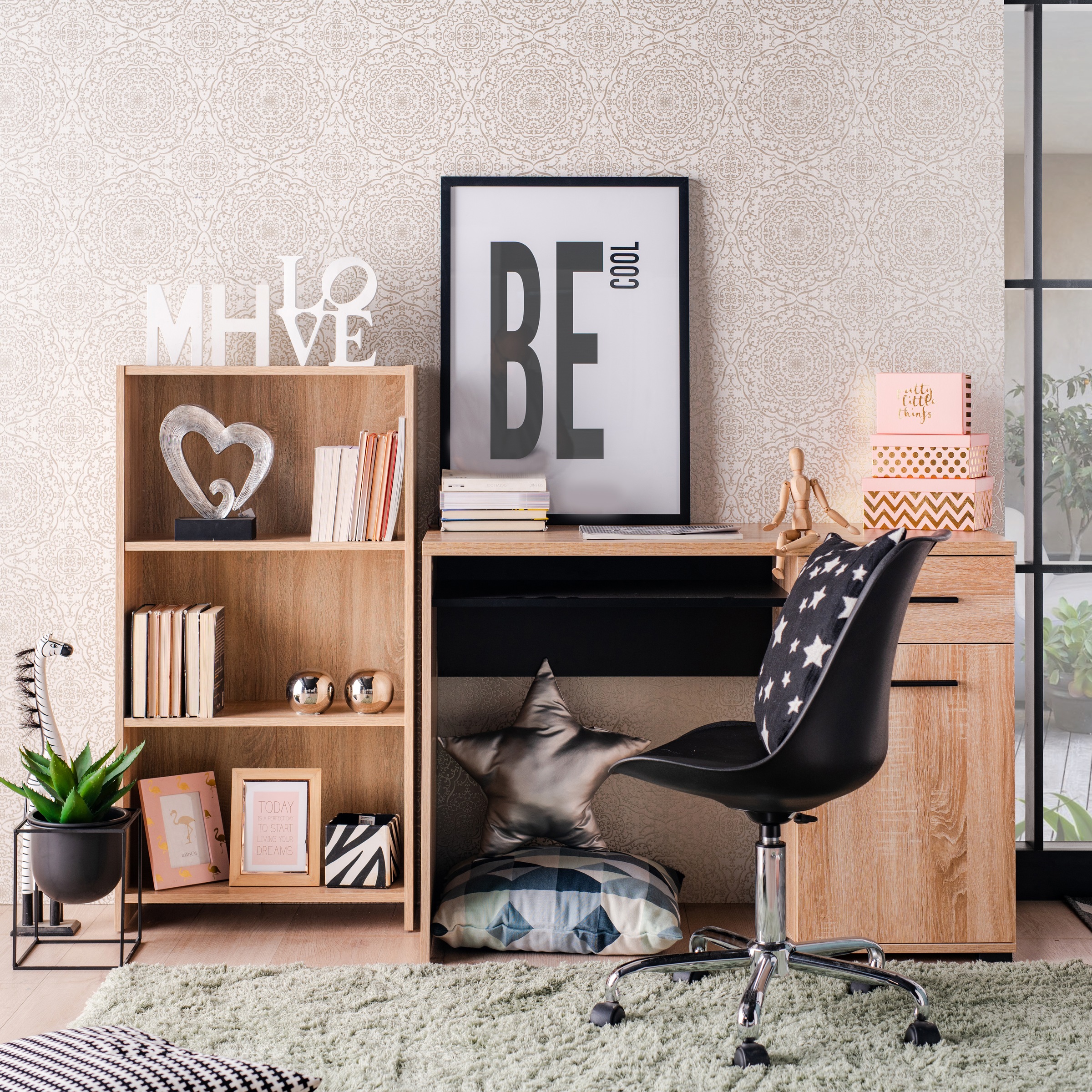 INOSIGN Schreibtisch »Tales«, platzsparend mit Stauraum, ideal für das Home Office