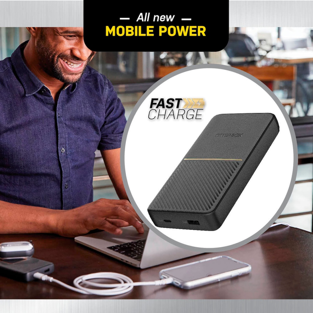 Otterbox Powerbank »Power Bank, schnelles Laden, 10000 mAh externer Akku mit USB-A USB-C«, 10000 mAh