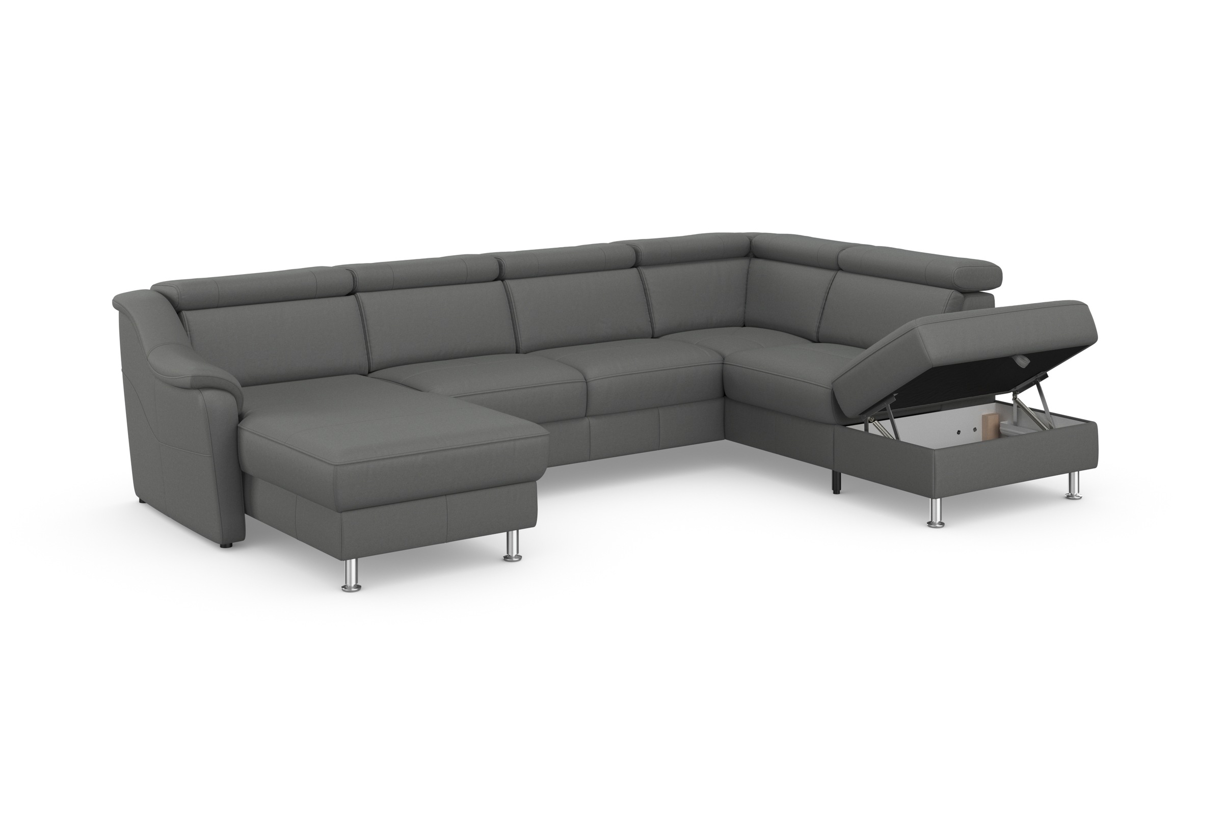 sit&more Wohnlandschaft »Freetown U-Form«, Kopfteilverstellung und Federkern, wahlweise mit Bettfunktion