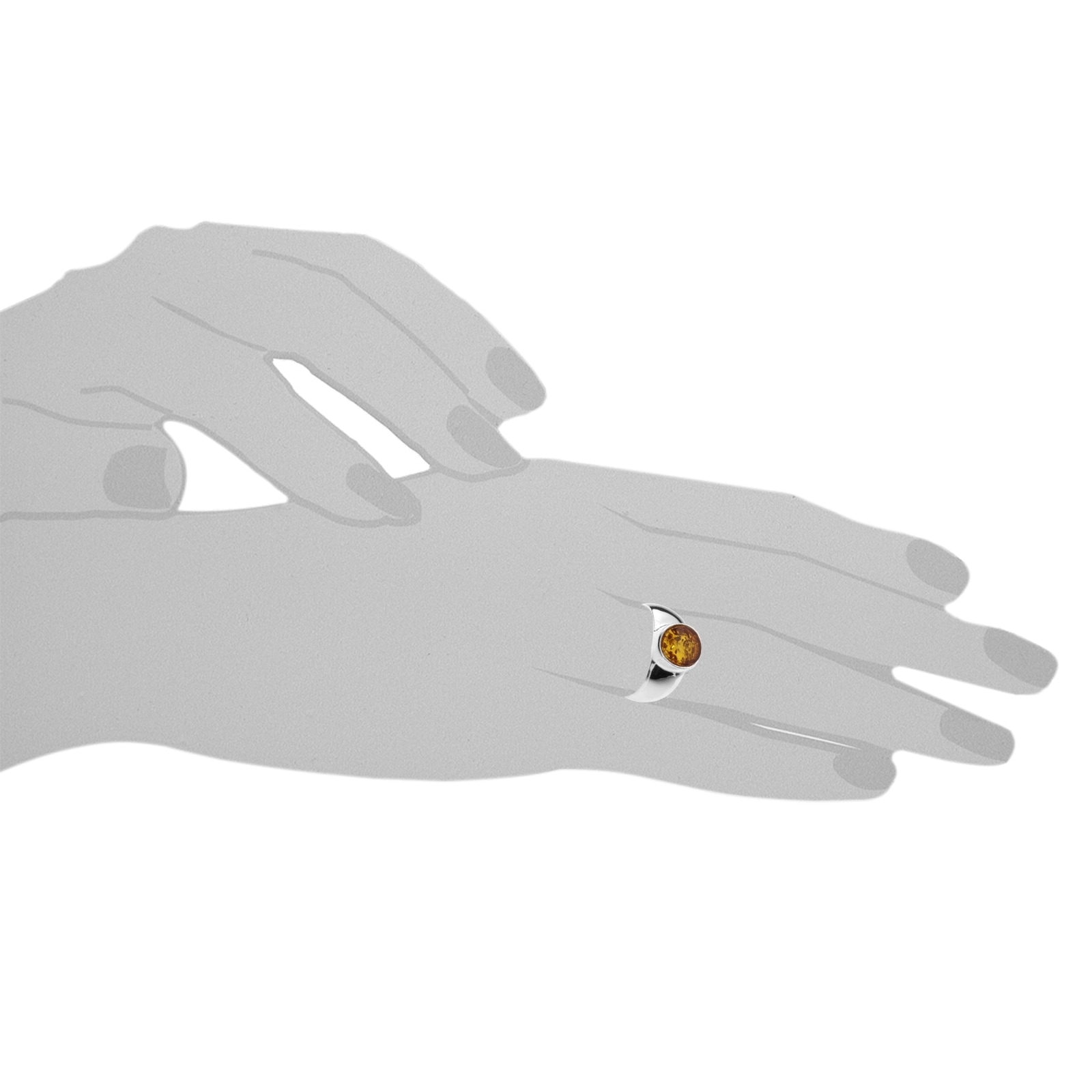 OSTSEE-SCHMUCK Fingerring »- Aletta - Silber 925/000 - Bernstein«