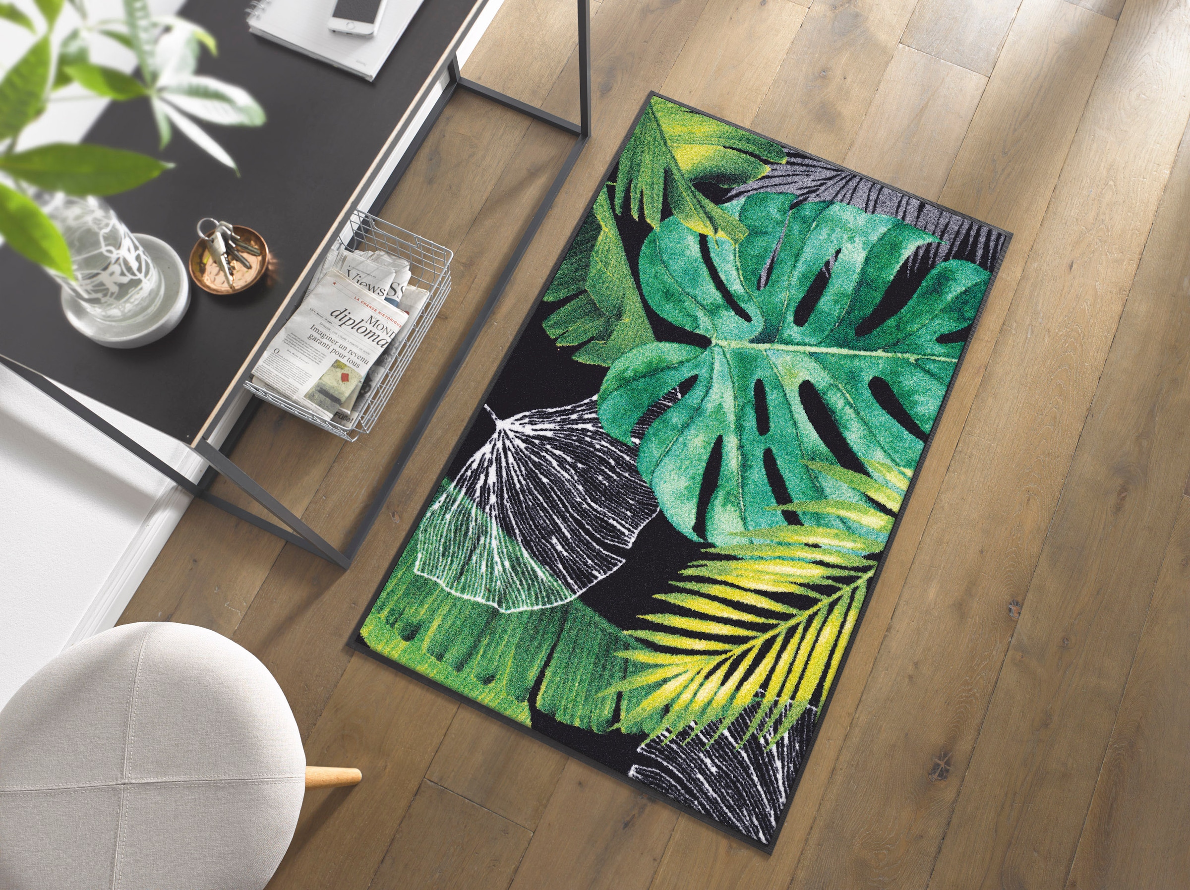 wash+dry by Kleen-Tex Teppich »Neoflora« rechteckig 7 mm Höhe Motiv Blätter Monstera, rutschhemmend, waschbar