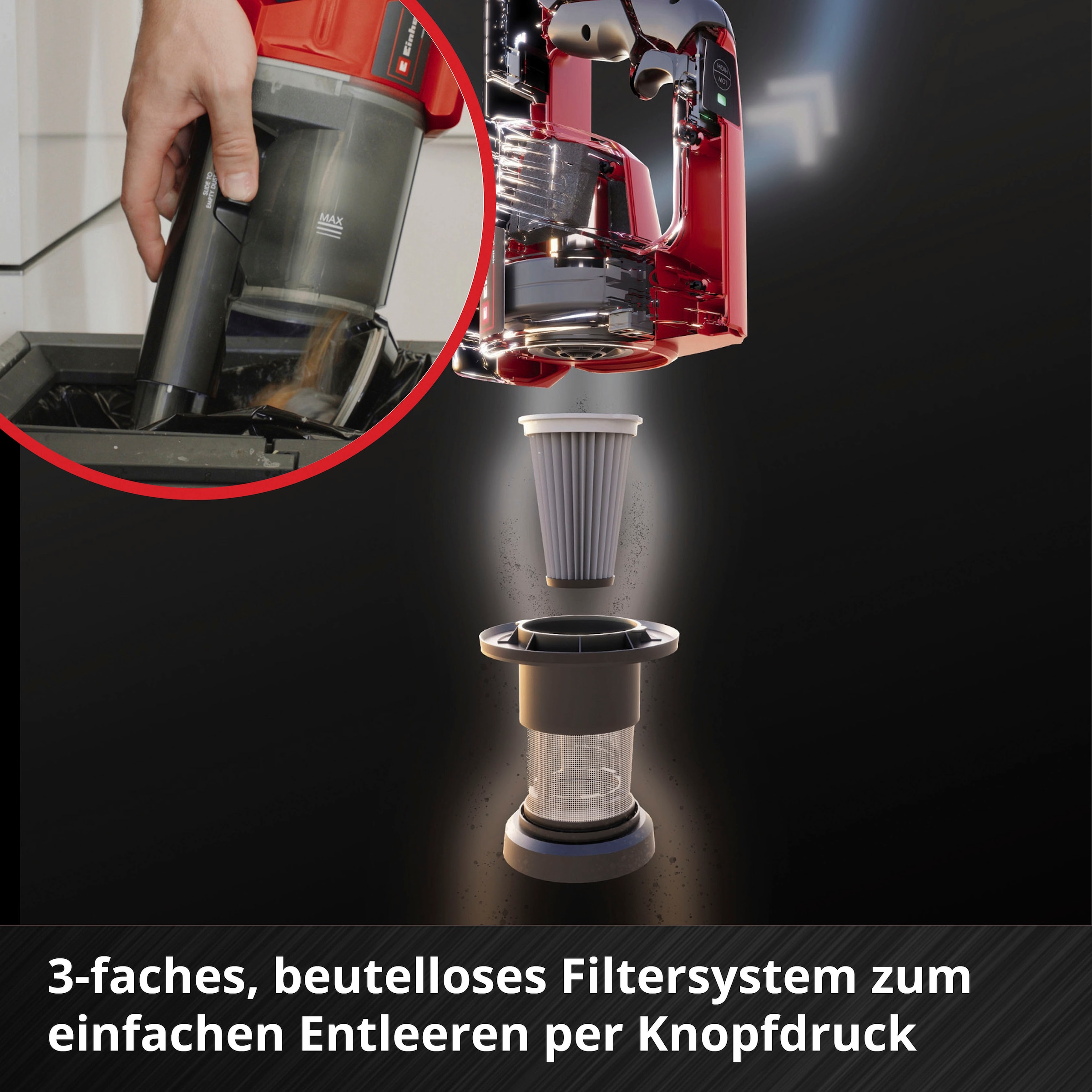 Einhell Akku-Hand-und Stielstaubsauger »TE-SV 18 Li«, inkl. 18 V 2,5 Ah Akku und Ladegerät