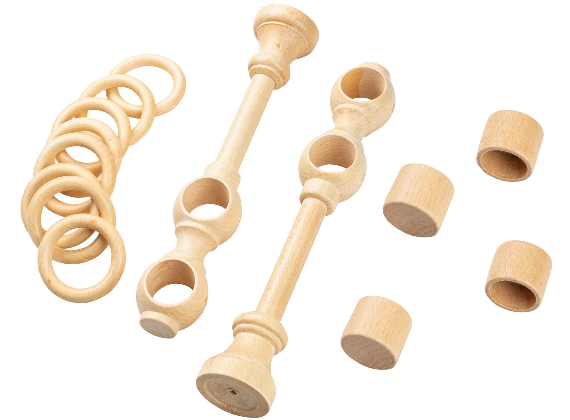 SN DECO GROUP Gardinenstange »Cafiro« 2 läufig-läufig Fixmaß 28 mm, Holz, verschiedene Längen und Farben, Komplettset