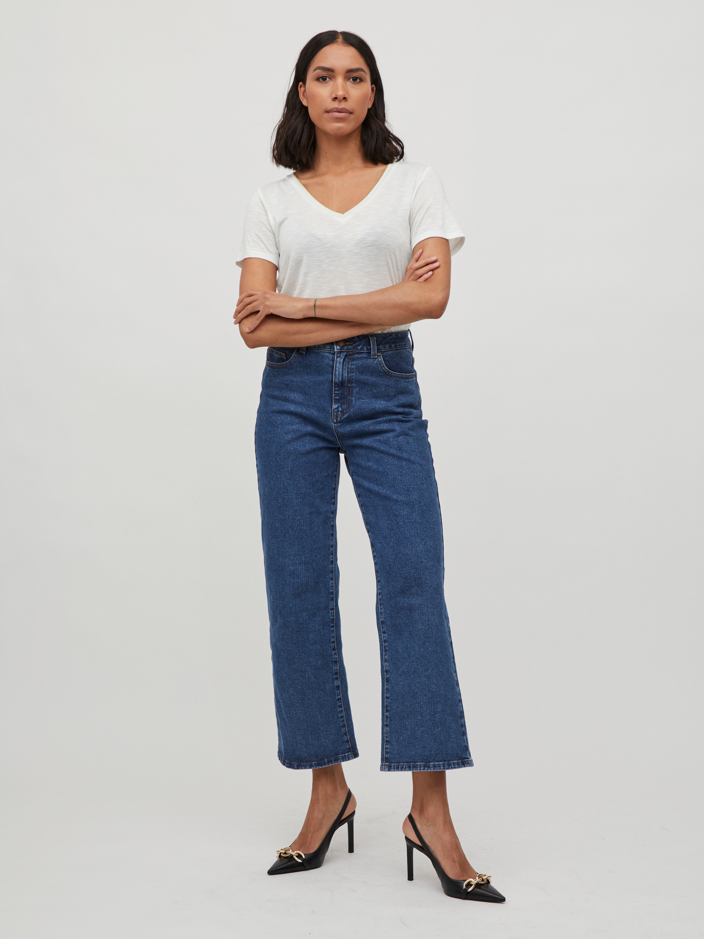 Vila T-Shirt »VINOEL S/S TOP - NOOS« Viskosemischung, regular fit