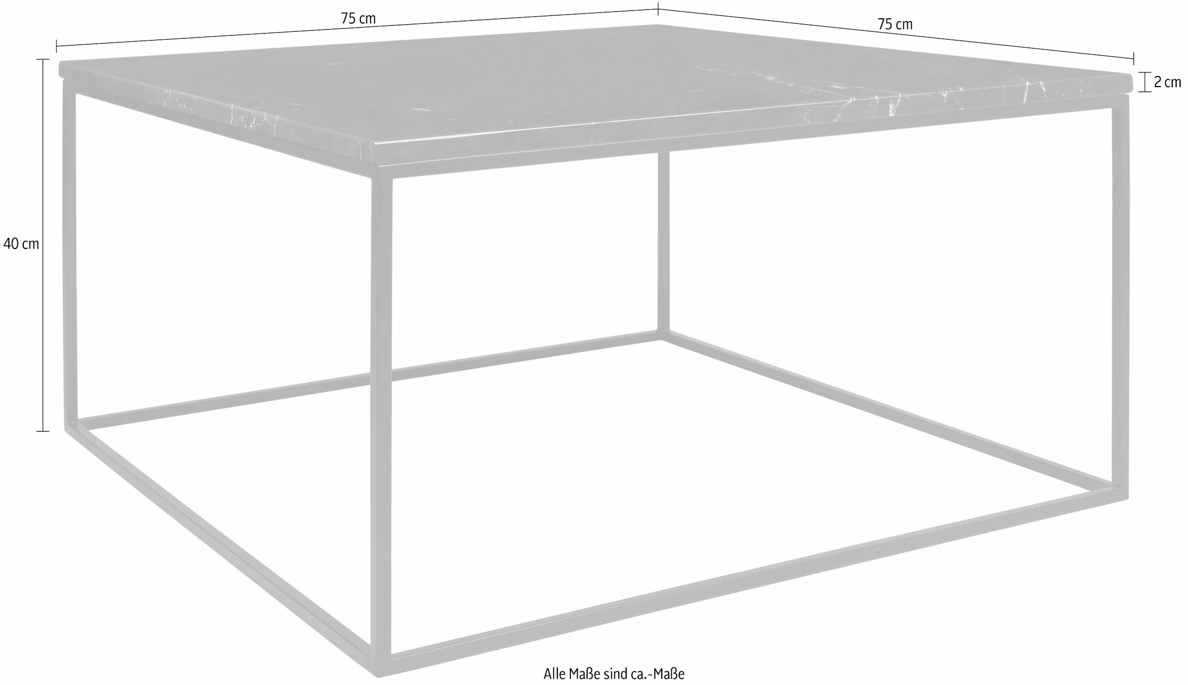 TemaHome Couchtisch »Gleam«, wahlweise aus Marmor oder Holz, Breite 75 cm