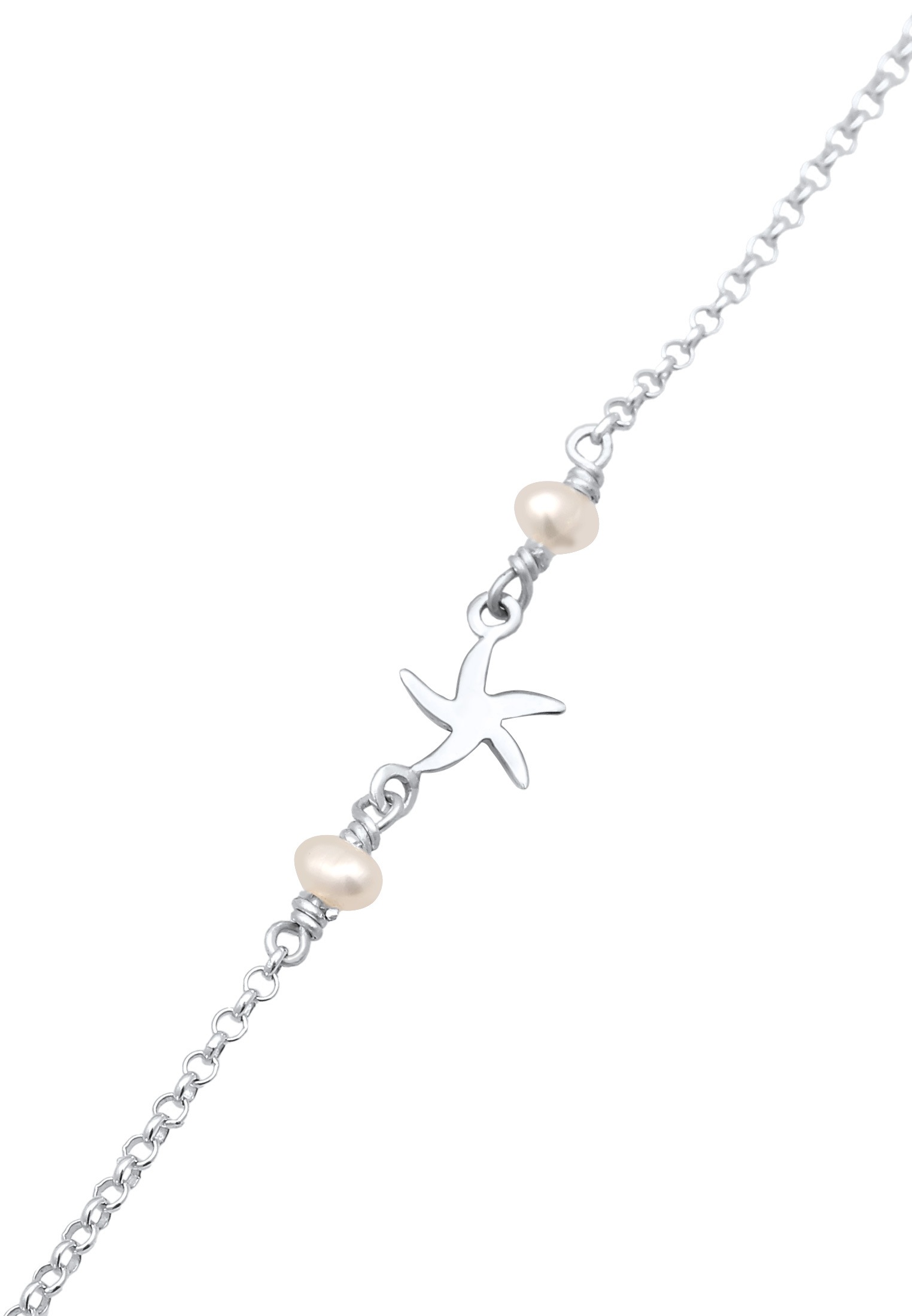 Elli Fußkette »Fußschmuck Seestern Süßwasserperle Mode 925er Silber«