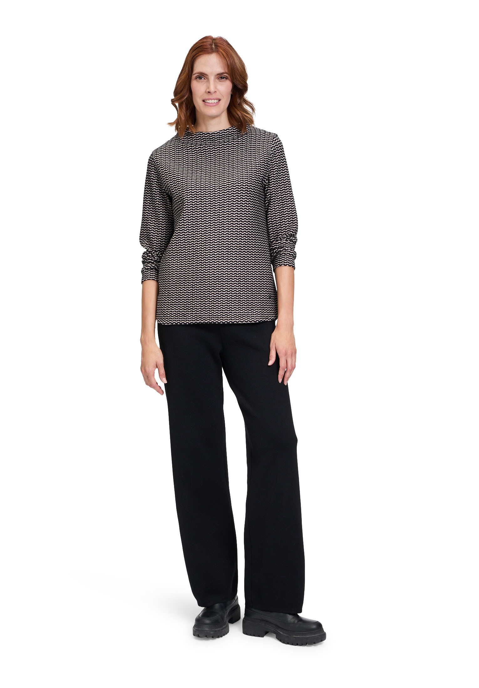 Betty&Co Langarmshirt »Casual-Shirt mit Wellenstruktur«