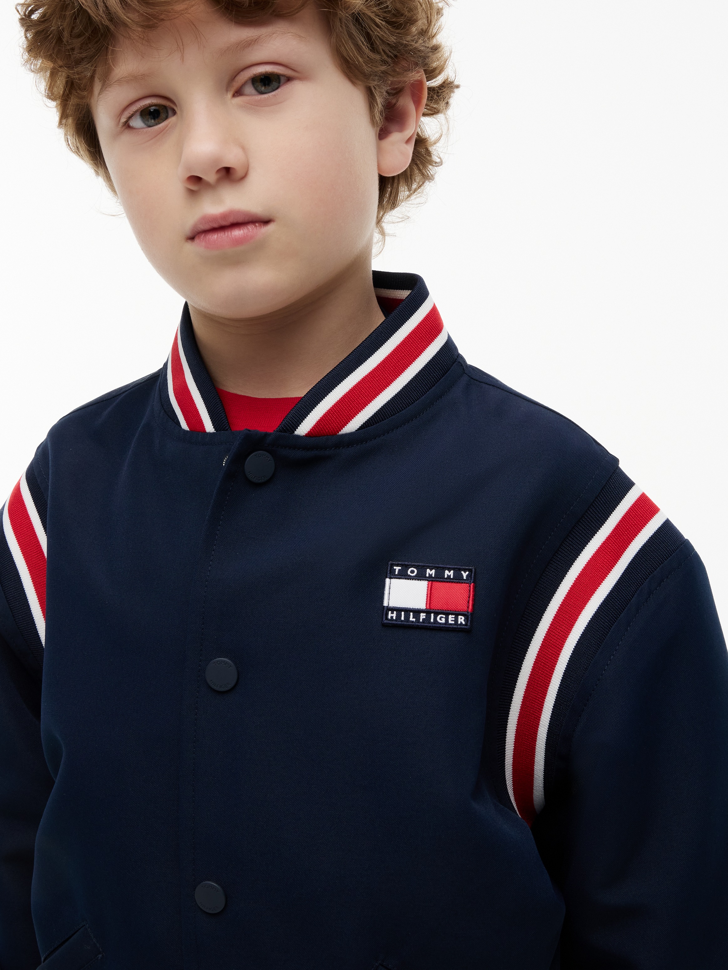 Tommy Hilfiger Bomberjacke mit Kapuze abnehmbare Kapuze, Regular Fit, Kinder bis 16 Jahre