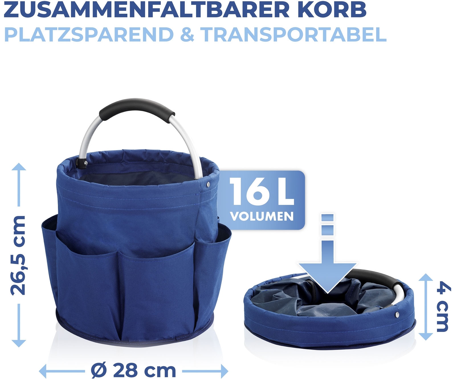 Maximex Organizer »Universal-Reinigungs-Caddy«, Allzweckkorb mit 6 Außentaschen, ideal für Haushalt, Garten & Camping