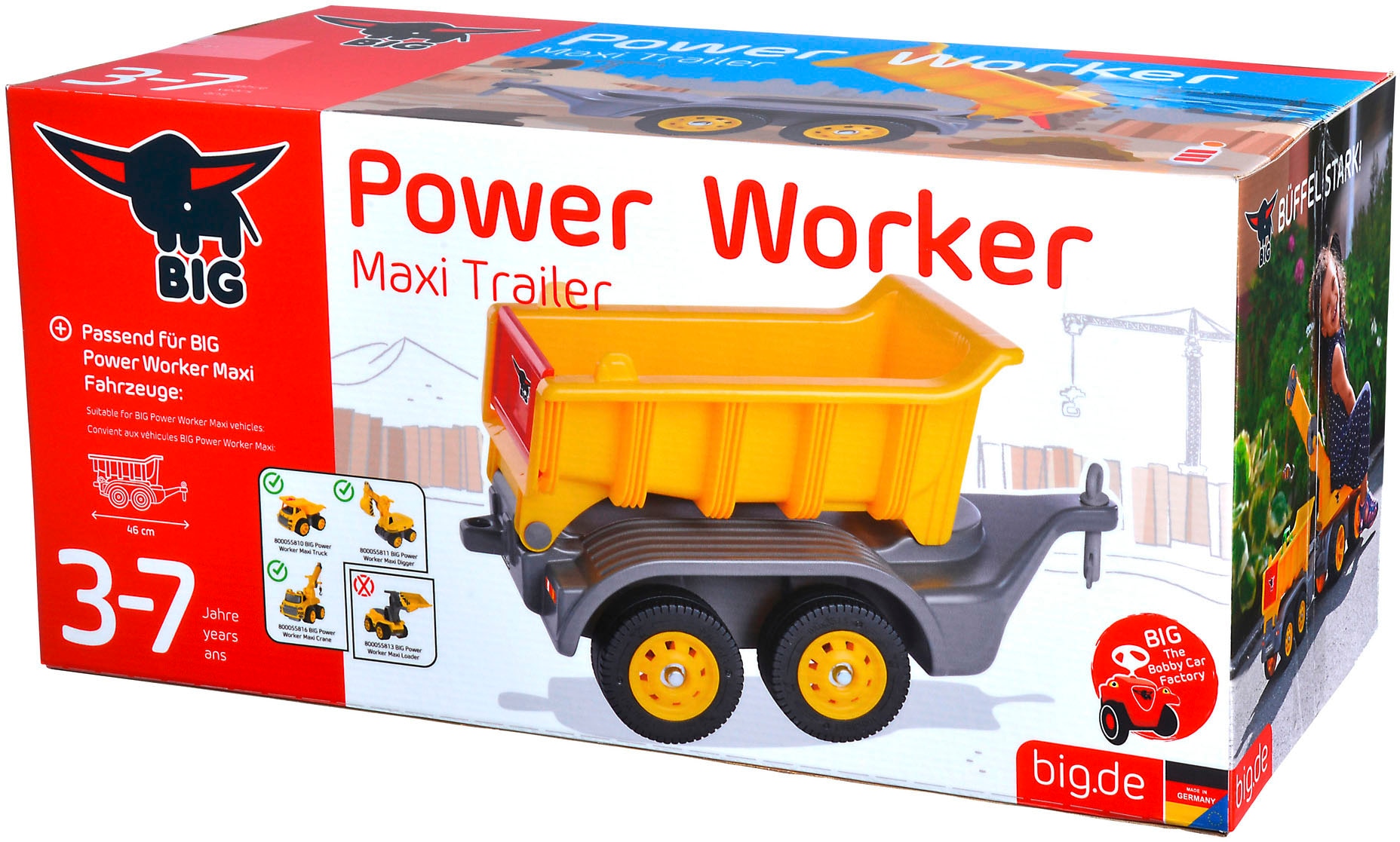 BIG Kinderfahrzeug-Anhänger »BIG Power Worker Maxi Trailer«, Made in Germany